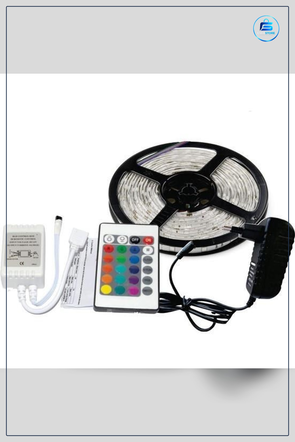 RGB LED Şerit Işık 5 m 20 Fonksiyonlu Uzaktan Kumandalı Adaptörlü Gaming Dekoratif Aydınlatma