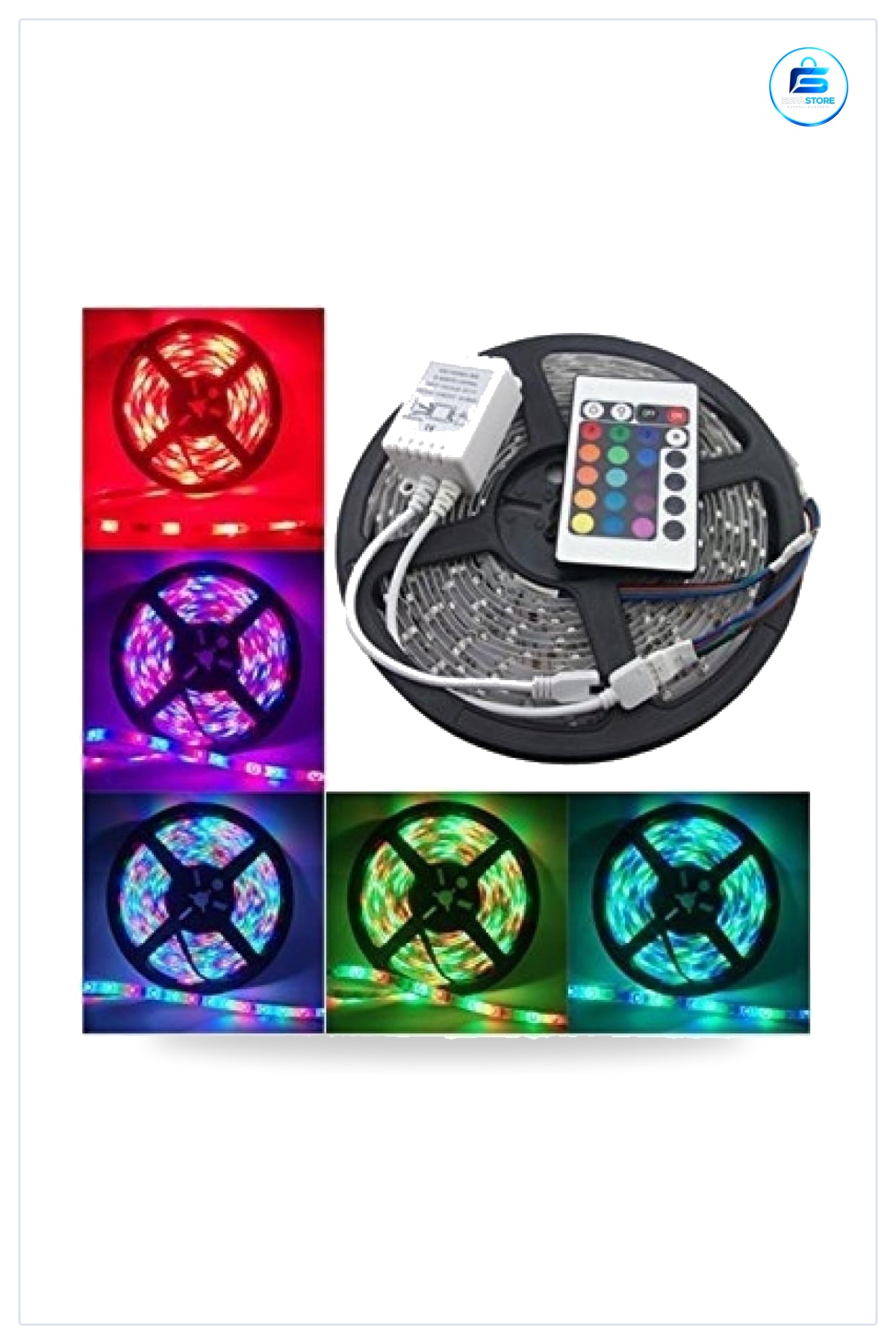 RGB LED Şerit Işık 5 m 20 Fonksiyonlu Uzaktan Kumandalı Adaptörlü Gaming Dekoratif Aydınlatma