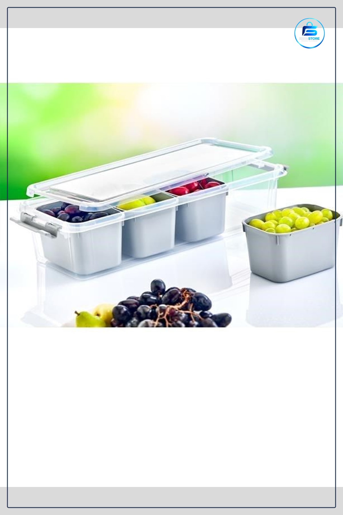 Saklama Kabı 4 Bölmeli Derin Grand Organizer Kutu 3,5 Lt Kapaklı Tutamaklı Şeffaf Çok Amaçlı