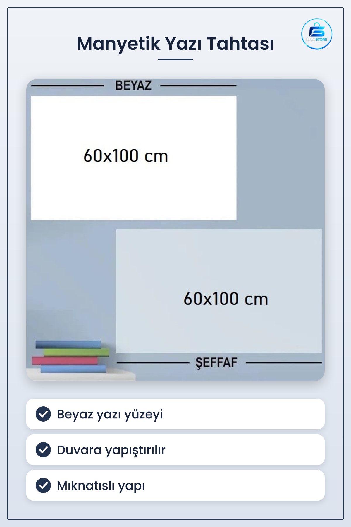 Ders Çalışma Yazı Tahtası Manyetik Duvar Stickerı Kullanışlı Dayanıklı Ev ve Ofis İçin Pratik