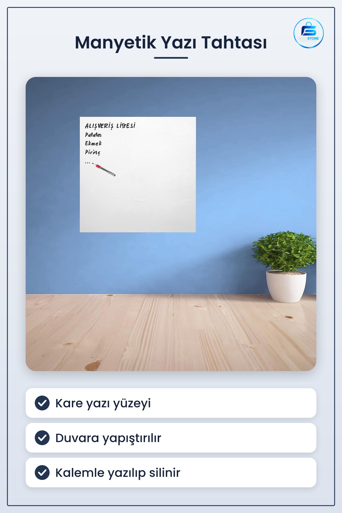 Ders Çalışma Yazı Tahtası Duvar Stickerı Manyetik Mıknatıslı Yüzey Kullanışlı Ev Ofis Kullanımı