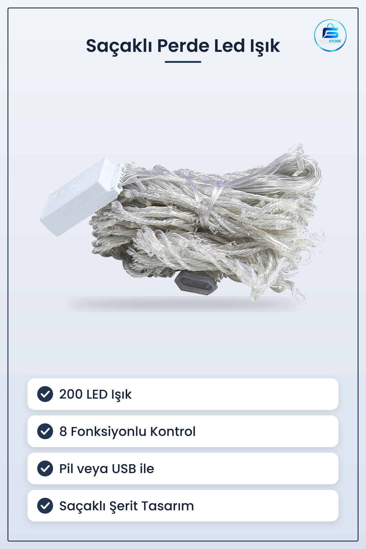 Perde Led Işık Saçak Şerit Dekoratif Fonksiyonlu Oda Dekoru Hediyelik Pratik Dayanıklı Kullanışlı