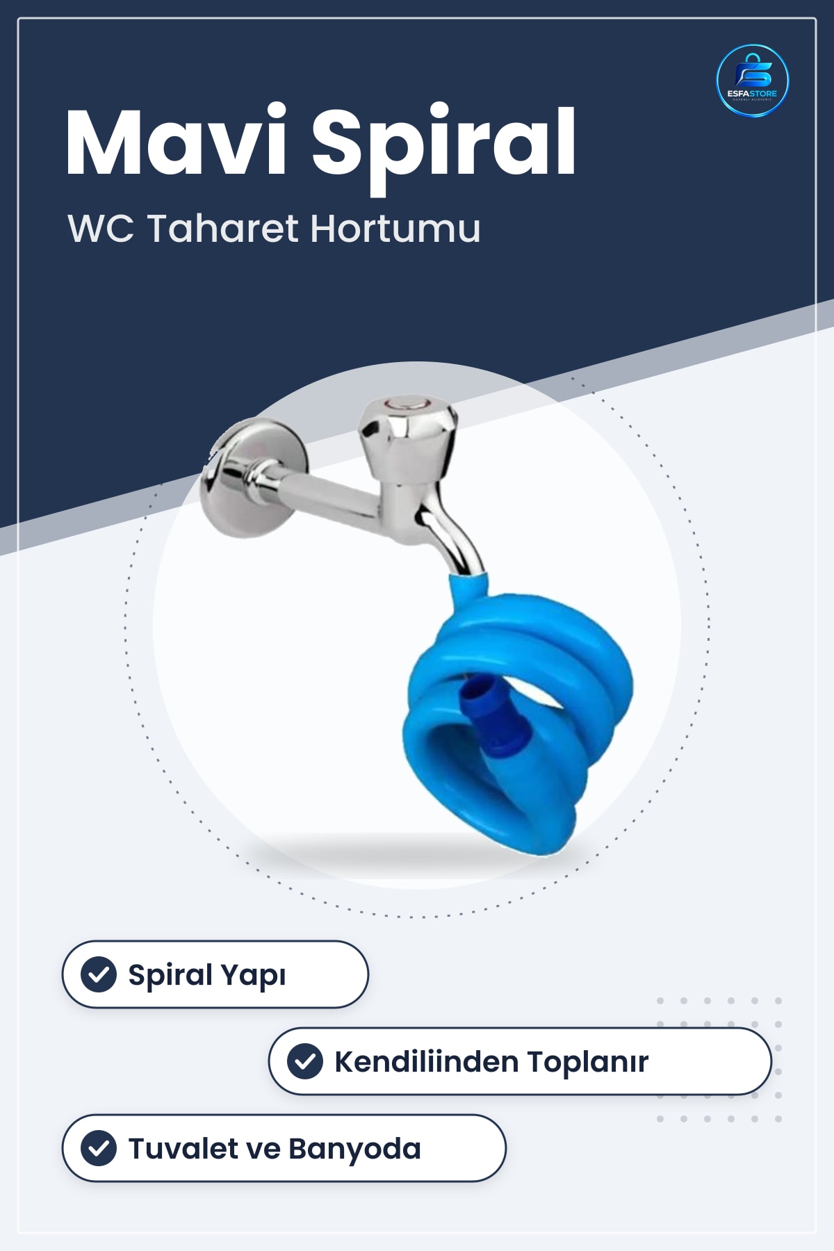 Hijyenik Kendiliğinden Toplanabilen Spiral WC Tuvalet Hortumu Pratik Taharet Musluğu