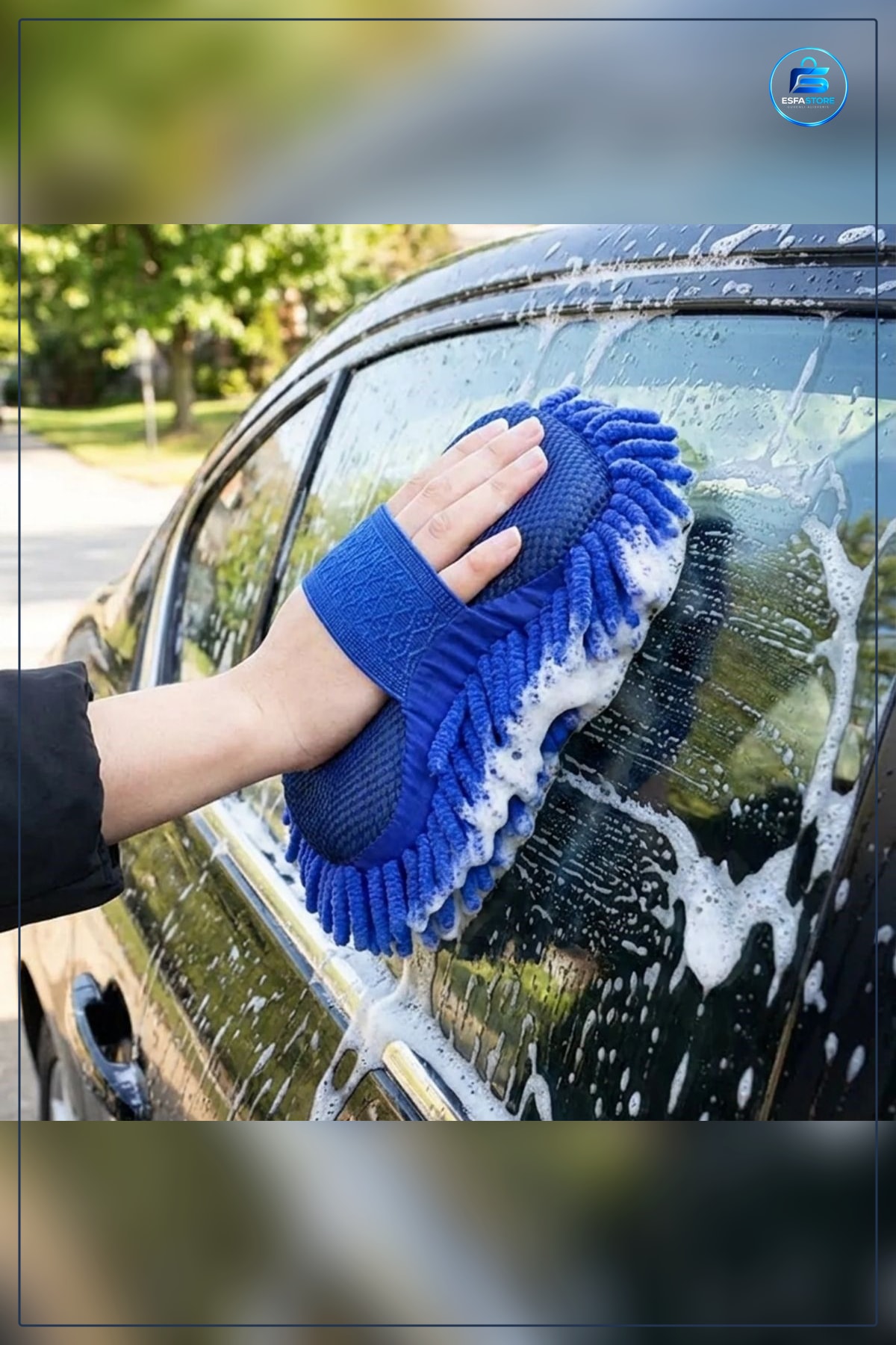 Mikrofiber Oto Yıkama Eldiveni Kalın Süngerli Araç Temizleme Bezi Ele Uyumlu Dayanıklı Pratik