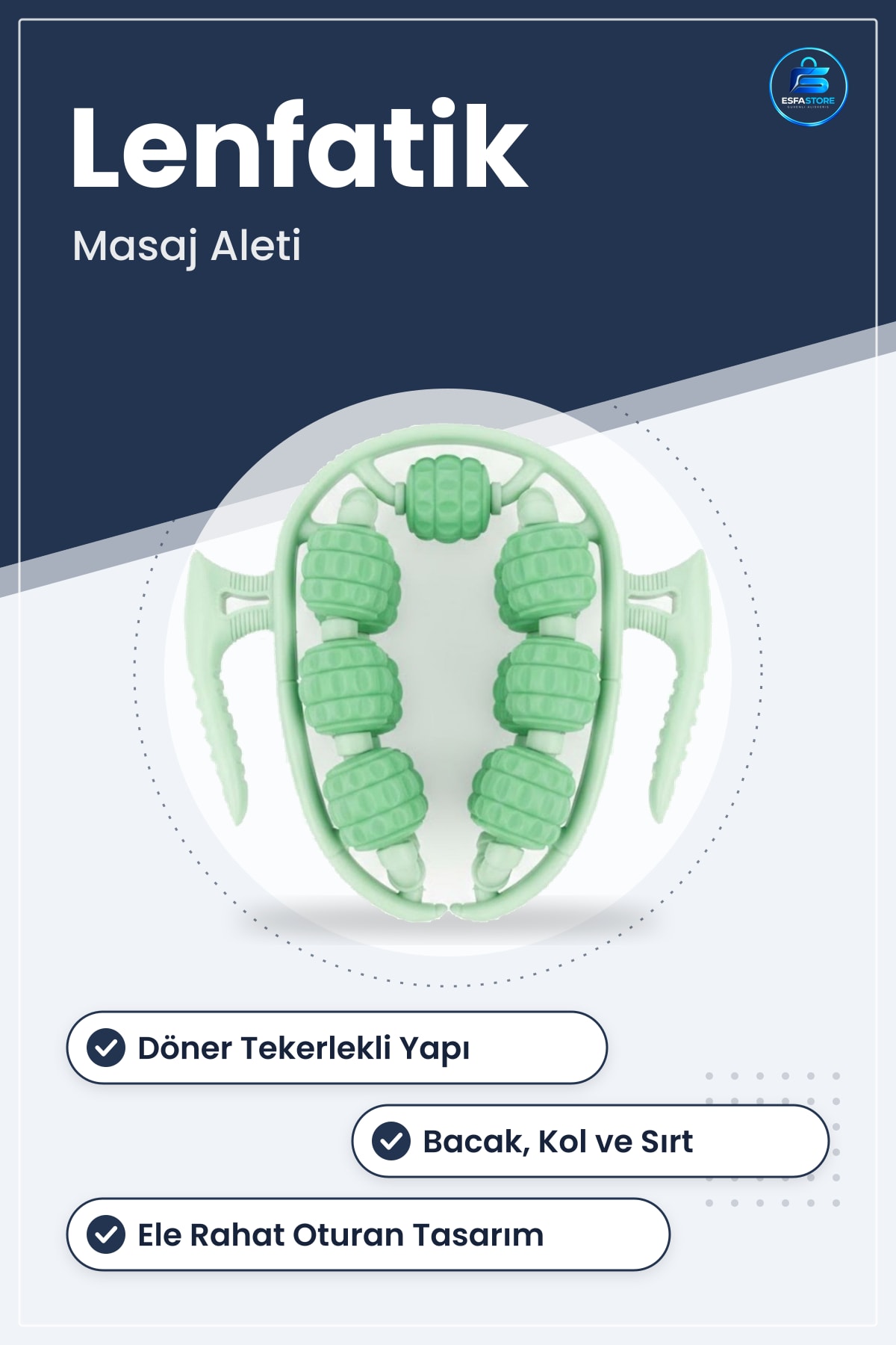 Lenfatik Masaj Roller Döner Tekerlekli Bacak Kol Sırt Aleti Cilt Bakım Hediyelik Pratik