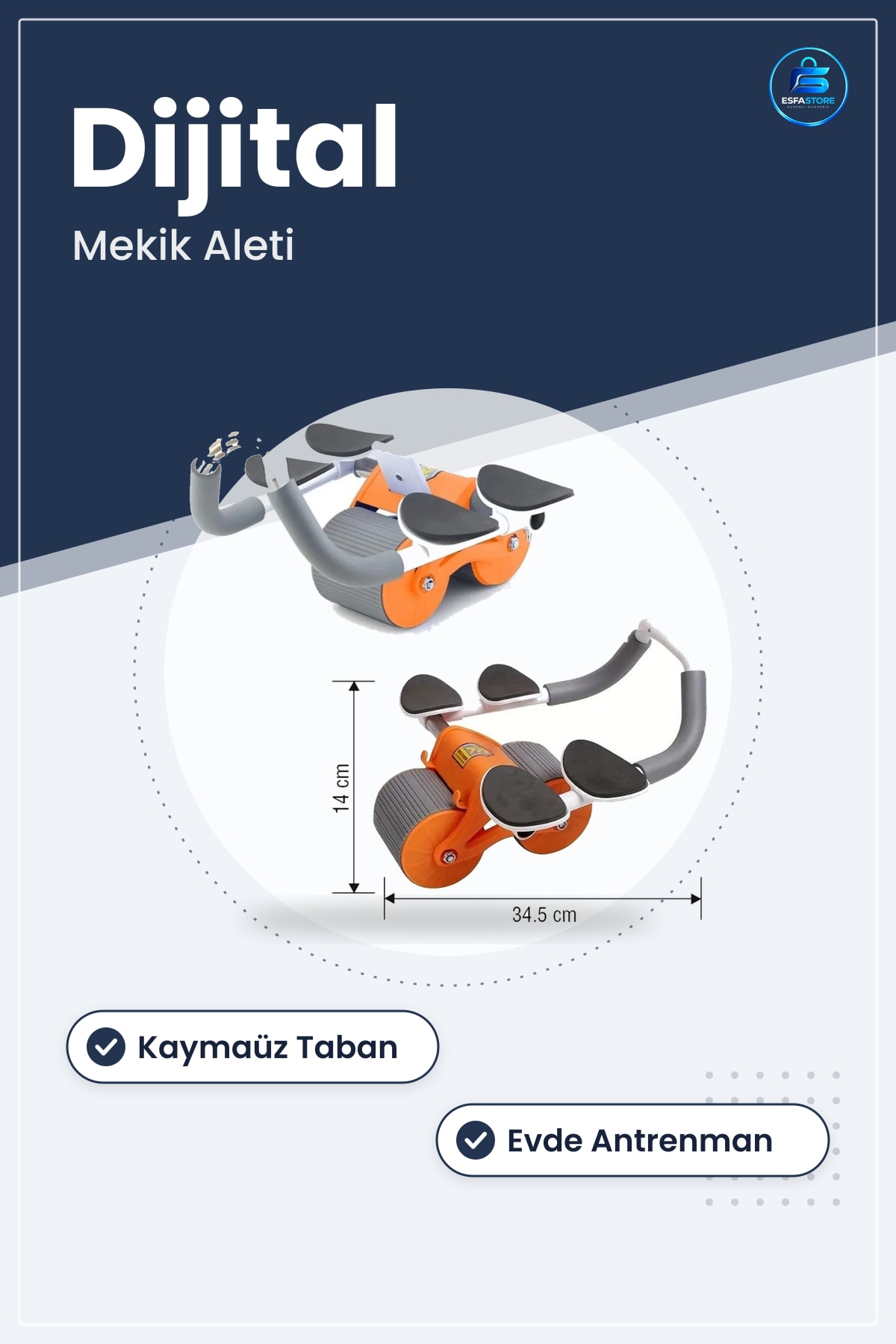 Karın Tekerleği Dijital Sayaçlı Çek Bırak Mekik Aleti Core Güçlendirici Evde Spor Ekipmanı Pratik