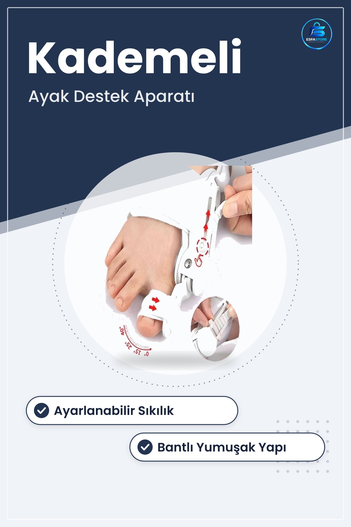 Ayarlanabilir Ayak Baş Parmak Düzeltici Halluks Valgus Bunyon Aparatı Ortopedik Destek Pratik
