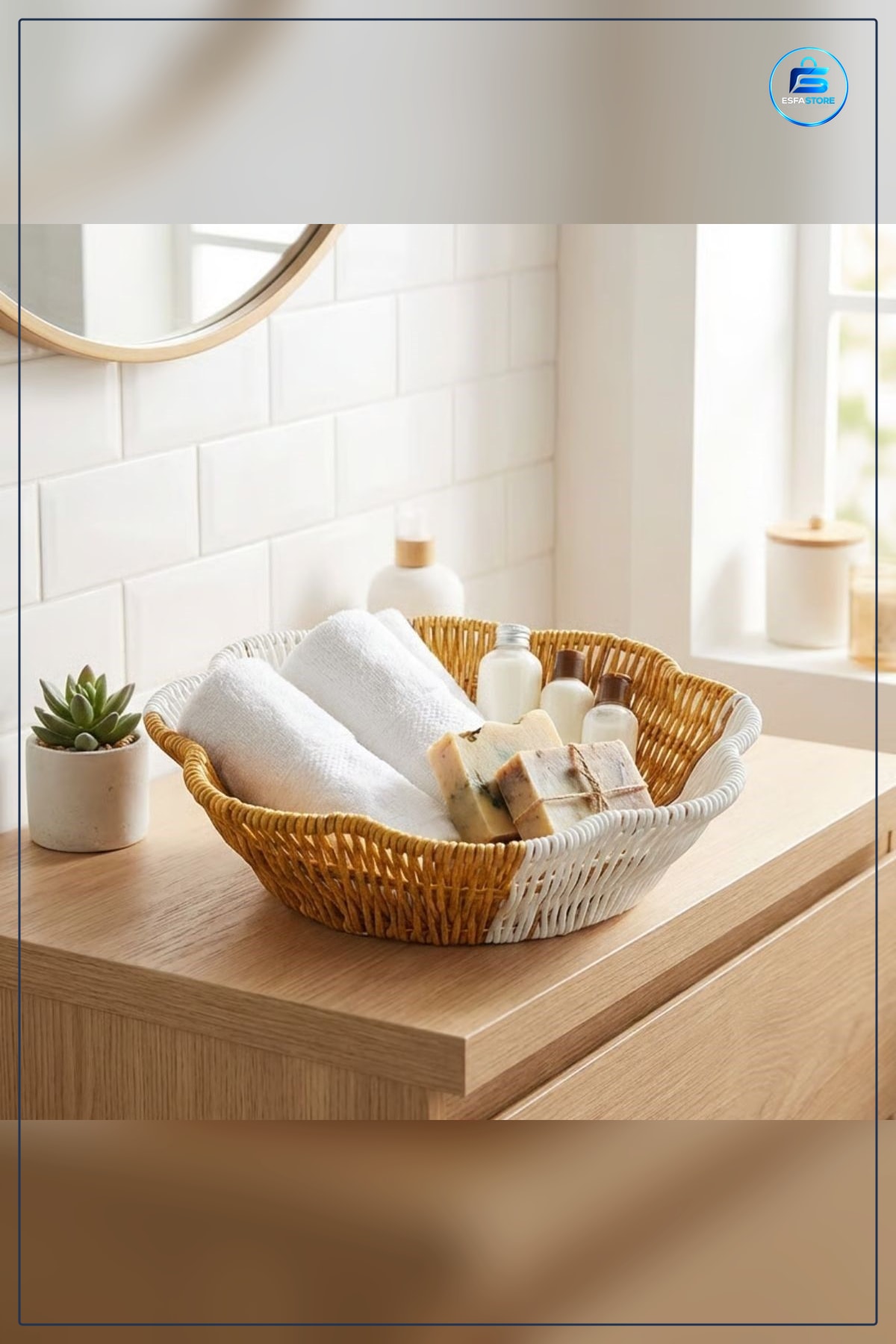 Çiçek Model Plastik Rattan Ekmek ve Meyve Sepeti Mutfak Banyo Düzenleyici Yıkanabilir Organizer