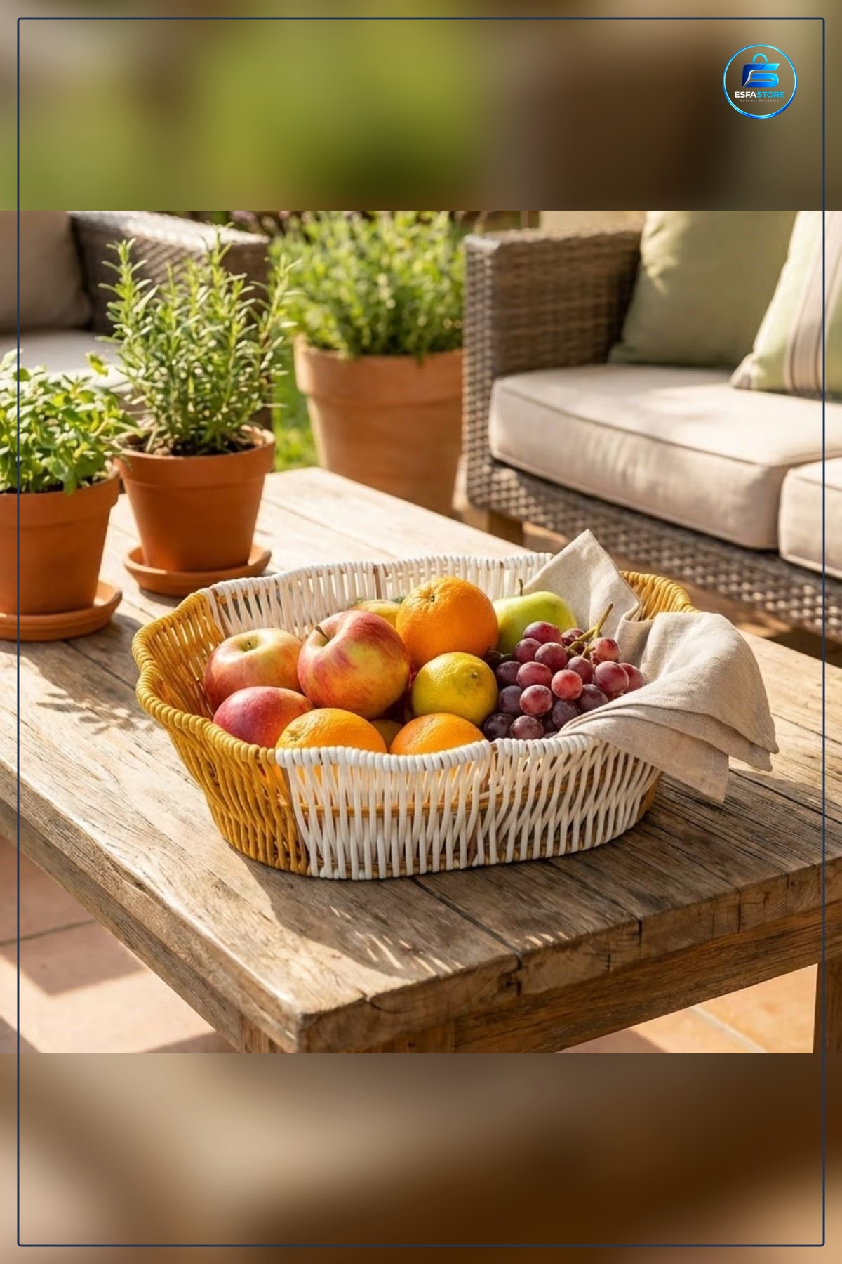 Oval Plastik Rattan Ekmek ve Meyve Sepeti Banyo Mutfak Düzenleyici Yıkanabilir Tezgâh Üstü Organizer