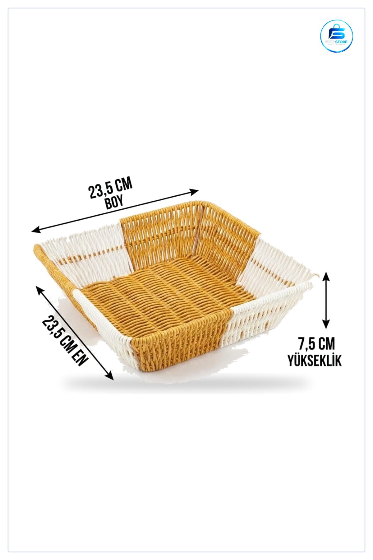 Kare Plastik Rattan Ekmek ve Meyve Sepeti Mutfak Banyo Düzenleyici Organizer Yıkanabilir Pratik