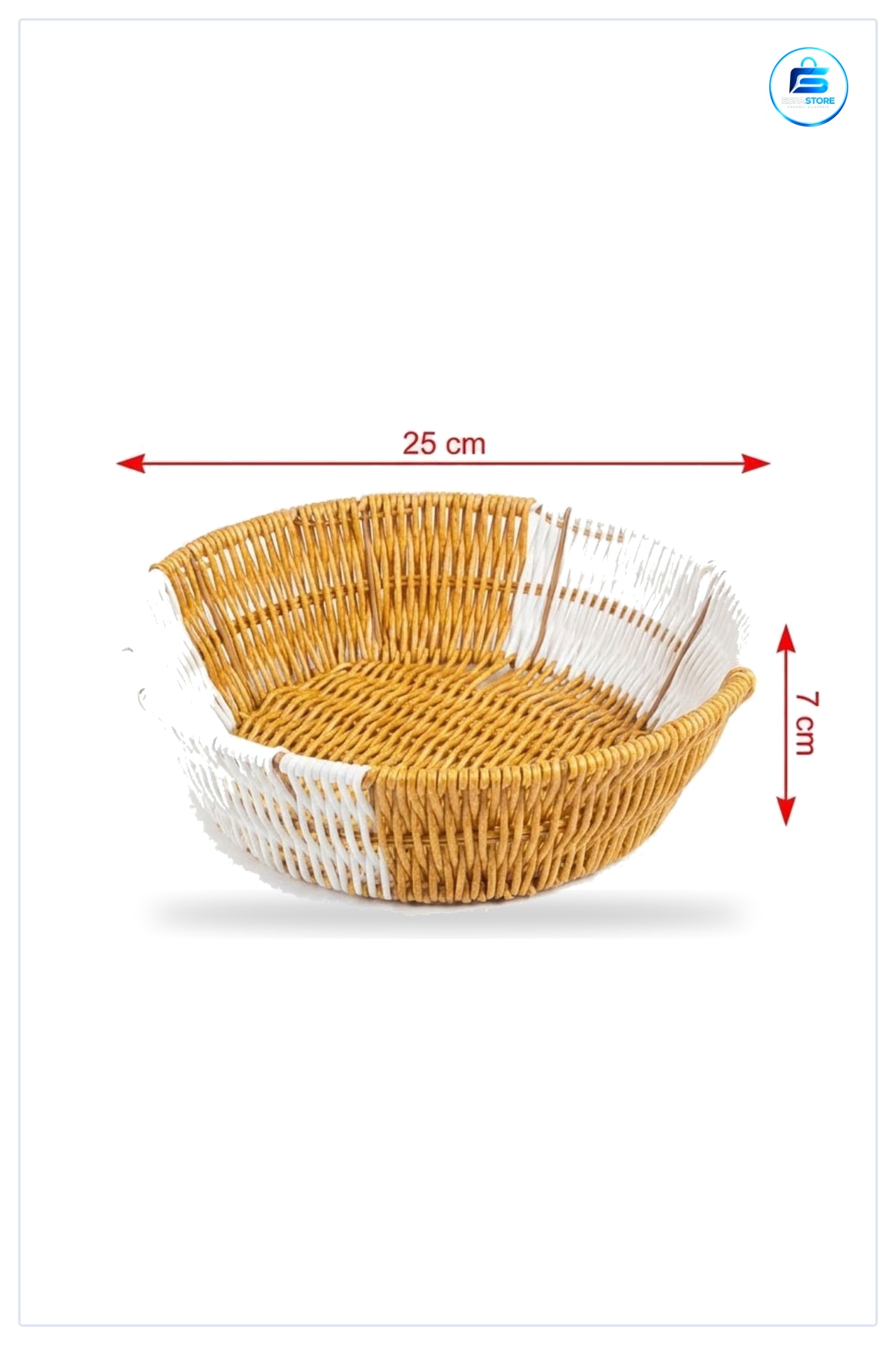 Plastik Rattan Yuvarlak Ekmek Meyve Sepeti Banyo Mutfak Düzenleyici Yıkanabilir Tezgah Üstü Sepet