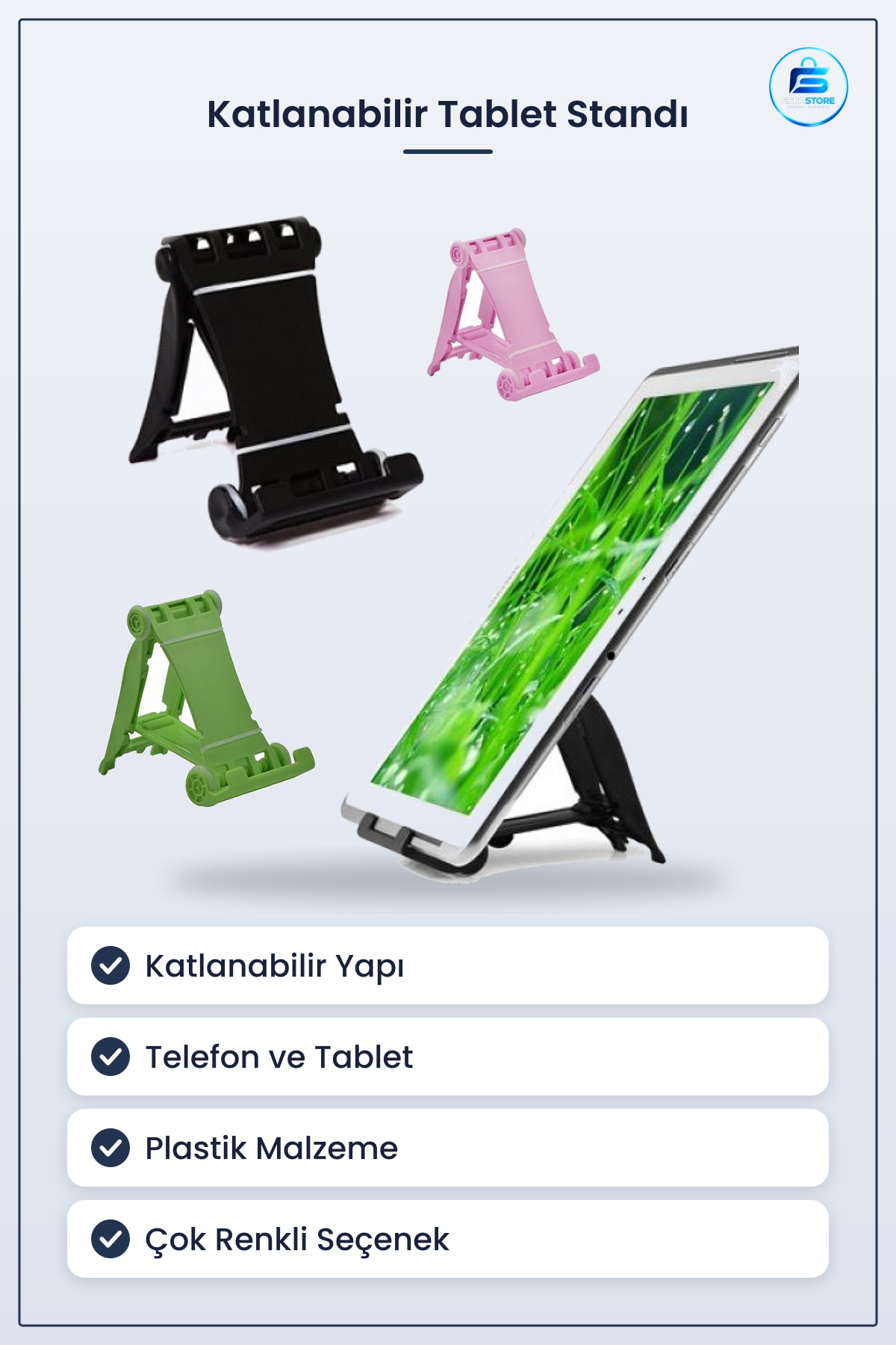 Cep Telefonu Tablet Standı Katlanabilir Masaüstü Tutucu Aparat Portatif Plastik Pratik Mini