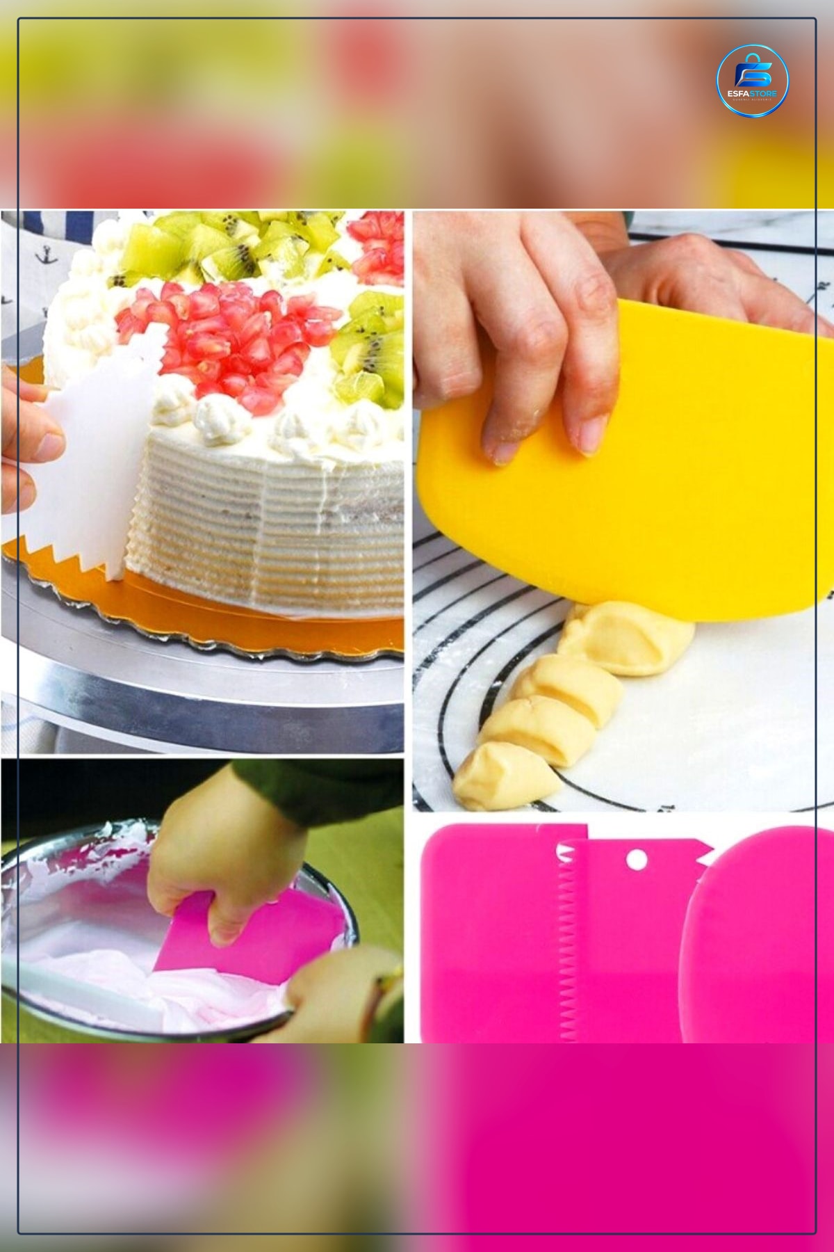 Pasta Hamur Şekillendirici Spatula Kesici Kazıyıcı Dekoratör Seti Mutfak İçin Kullanışlı Pratik