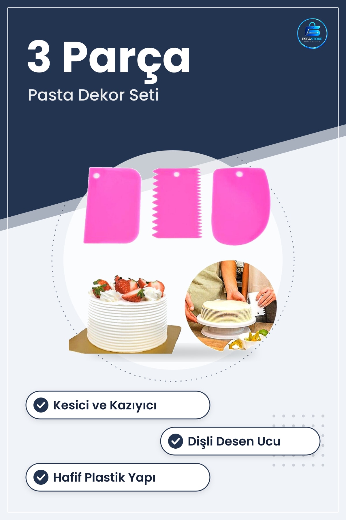Pasta Hamur Şekillendirici Spatula Kesici Kazıyıcı Dekoratör Seti Mutfak İçin Kullanışlı Pratik