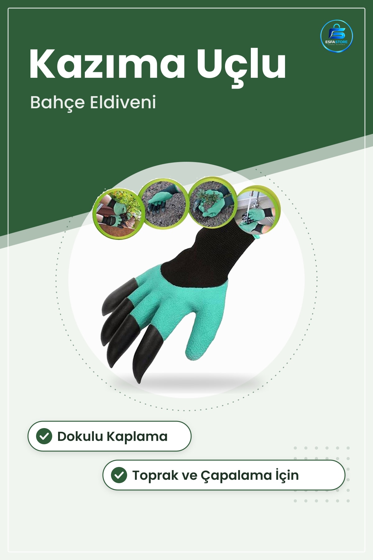 Bahçıvan Eldiveni Toprak Kazma Çapalama İçin Korumalı Pratik Bahçe İşleri Dayanıklı Hediyelik