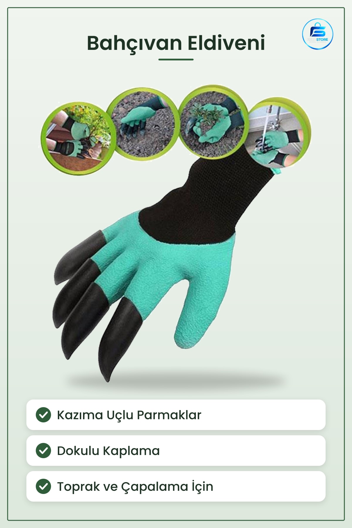 Bahçıvan Eldiveni Toprak Kazma Çapalama İçin Korumalı Pratik Bahçe İşleri Dayanıklı Hediyelik