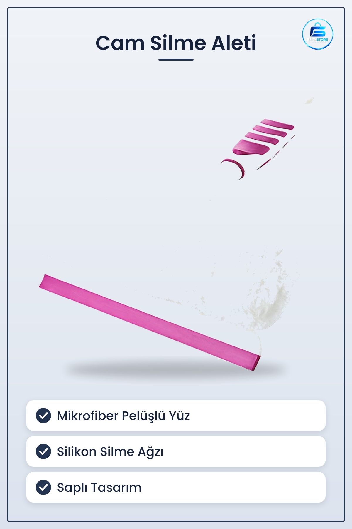 Mikrofiber Peluşlu Cam Silme Aleti Camsil Aparatı Pratik Kolay Silici 20 cm 25 Ev Temizlik