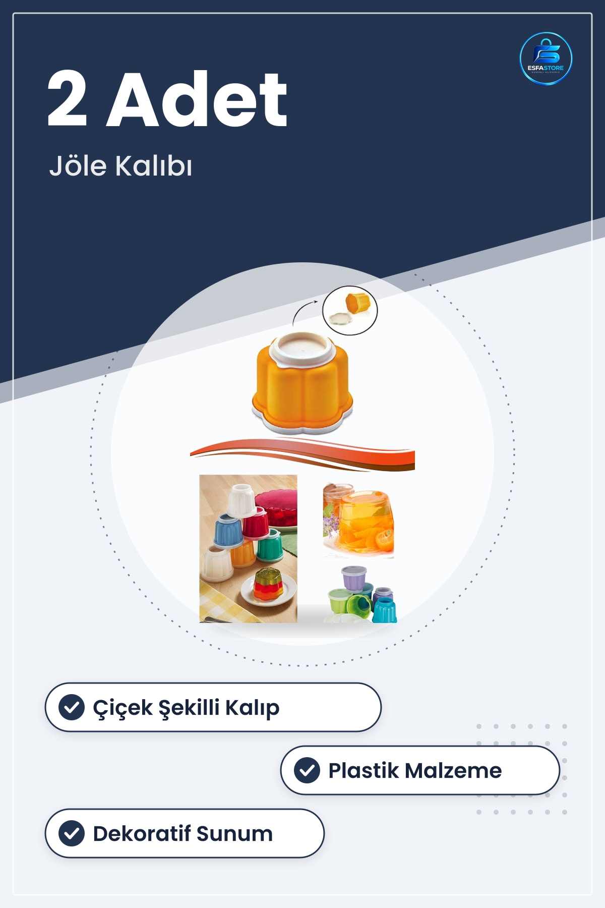 Jöle Kalıbı 2 Adet Çiçek Şekilli Plastik Muhallebi Şekillendirici Dekoratif Aparat