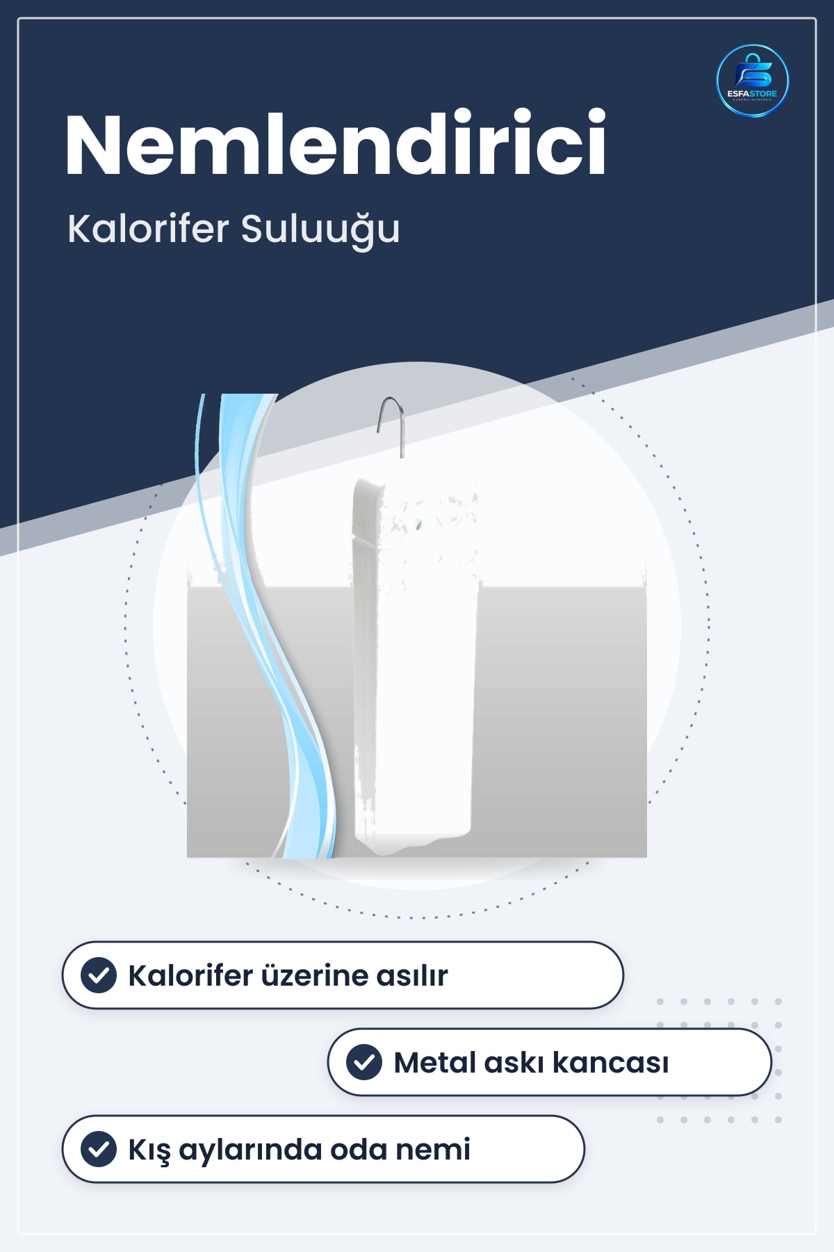 Kalorifer Radyatör Hava Nemlendiricisi Petek Suluğu Kış Aylarında Kuruyan Ortama Karşı Pratik