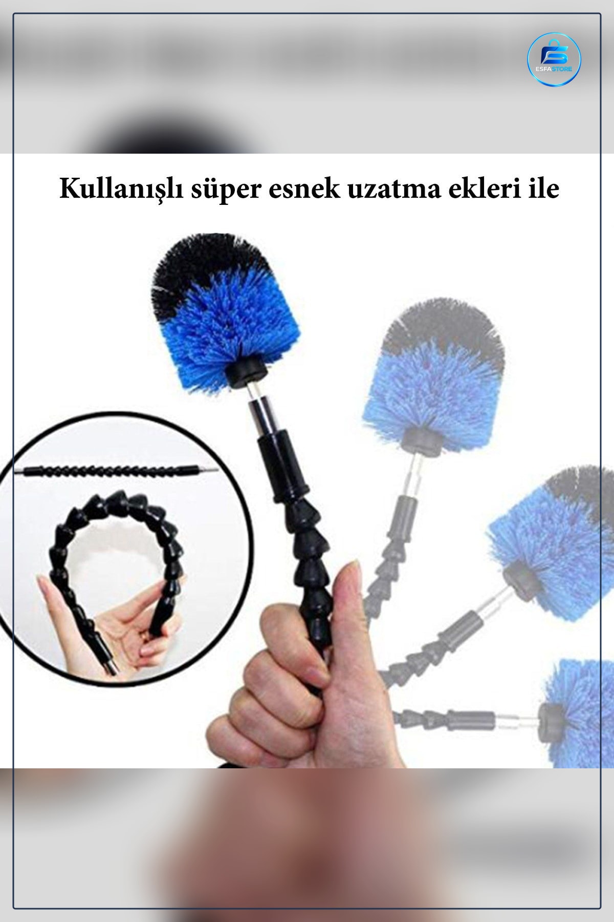 Matkap Ucuna Takılan Değiştirilebilir Esnek Temizleme Fırçası Seti Banyo Halı Koltuk Temizliği