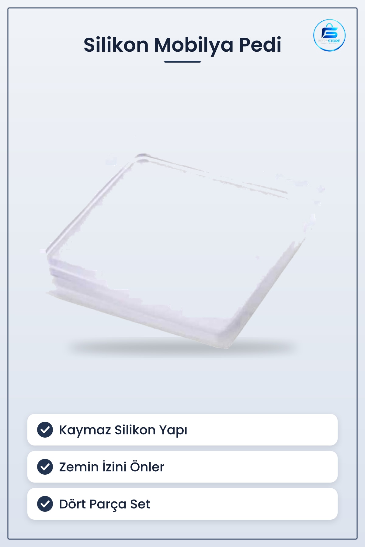 Silikon Mobilya Ayak Koruyucu Pedi Kaydırmaz Masa Sandalye Eşya Altlığı Dayanıklı Pratik Set
