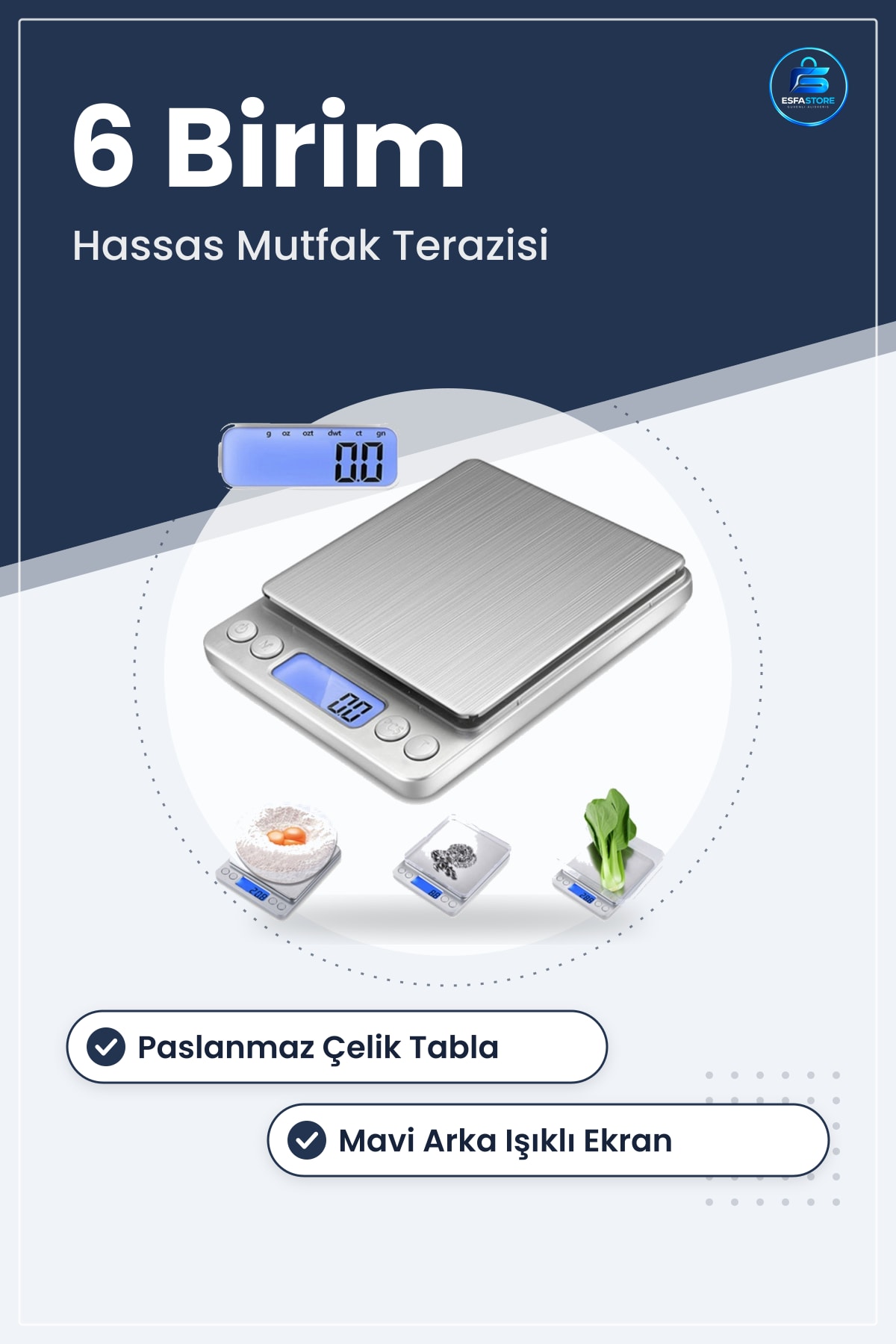 Dijital Hassas Mutfak Terazisi 2000 Gr/01 Gr Hassasiyet Ölçüm Tartısı Gıda Tartma Pratik Kullanım