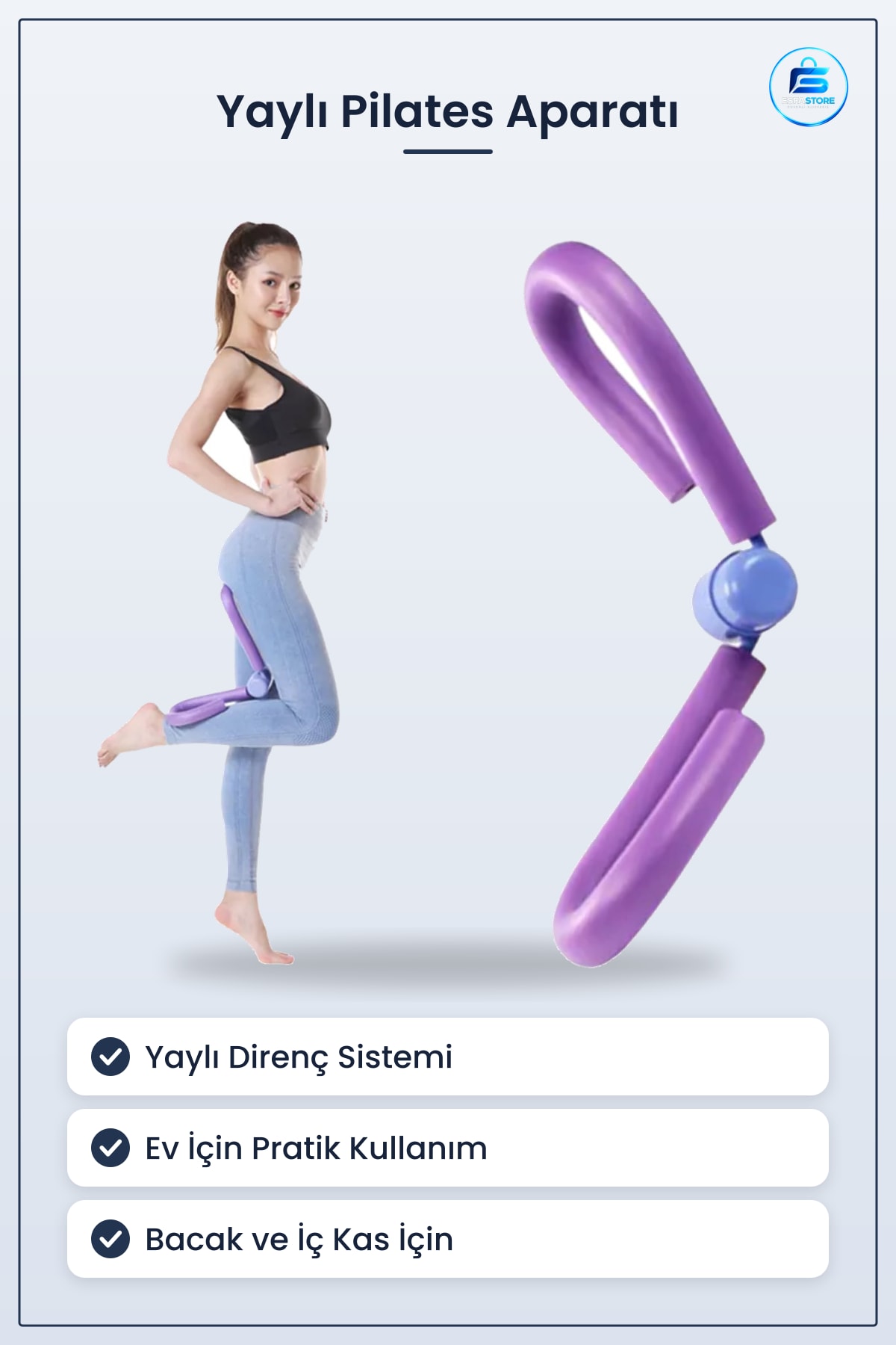 Yaylı Pilates Yoga Aparatı Vücut Geliştirme Bacak İç Kas Egzersiz Ev Fitness Ekipmanı Pratik