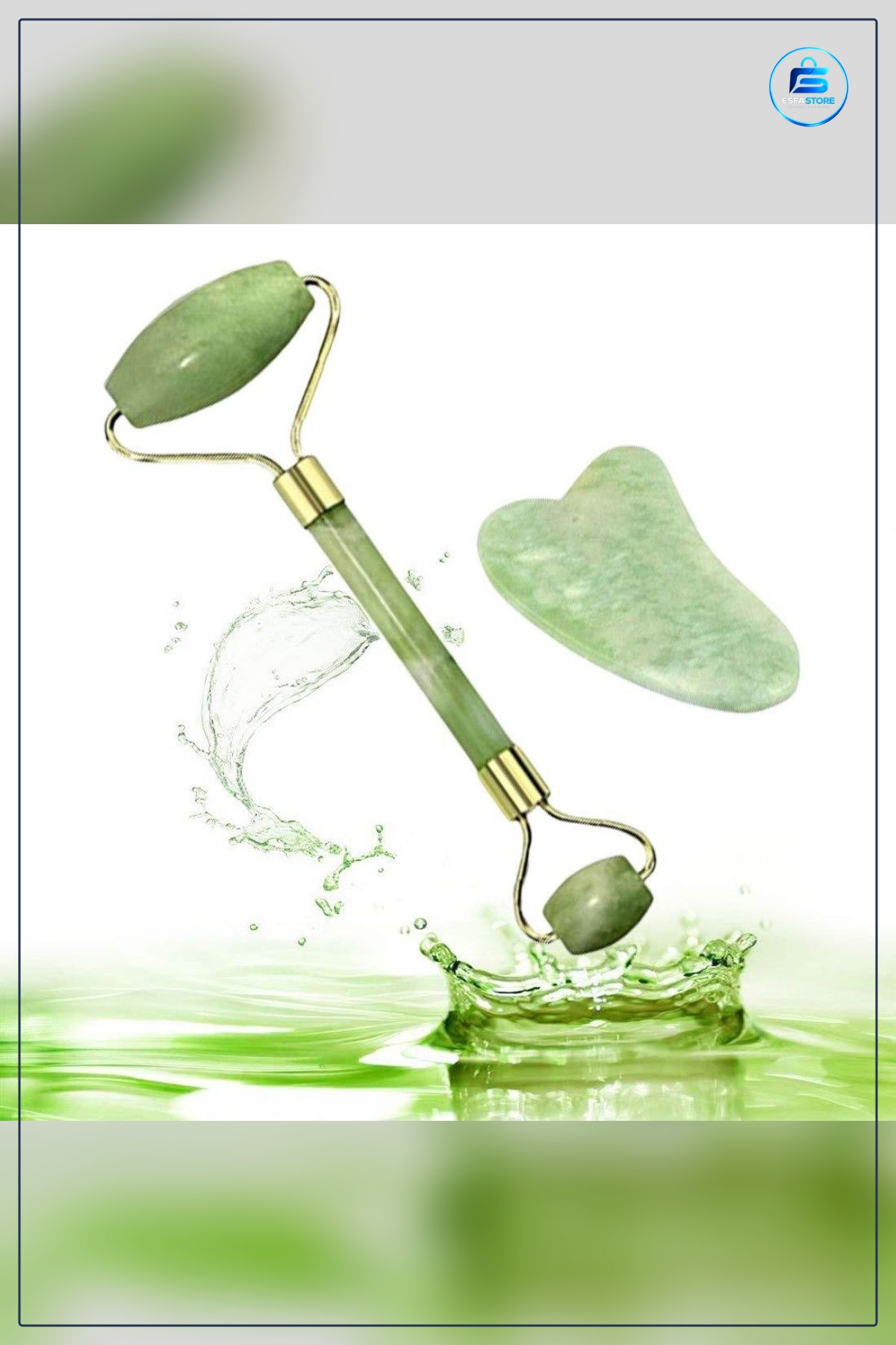 Çift Taraflı Yeşim Taşı Cilt Yüz Masaj Aleti Jade Roller Seti Gua Sha Taşlı Kullanışlı Hediyelik
