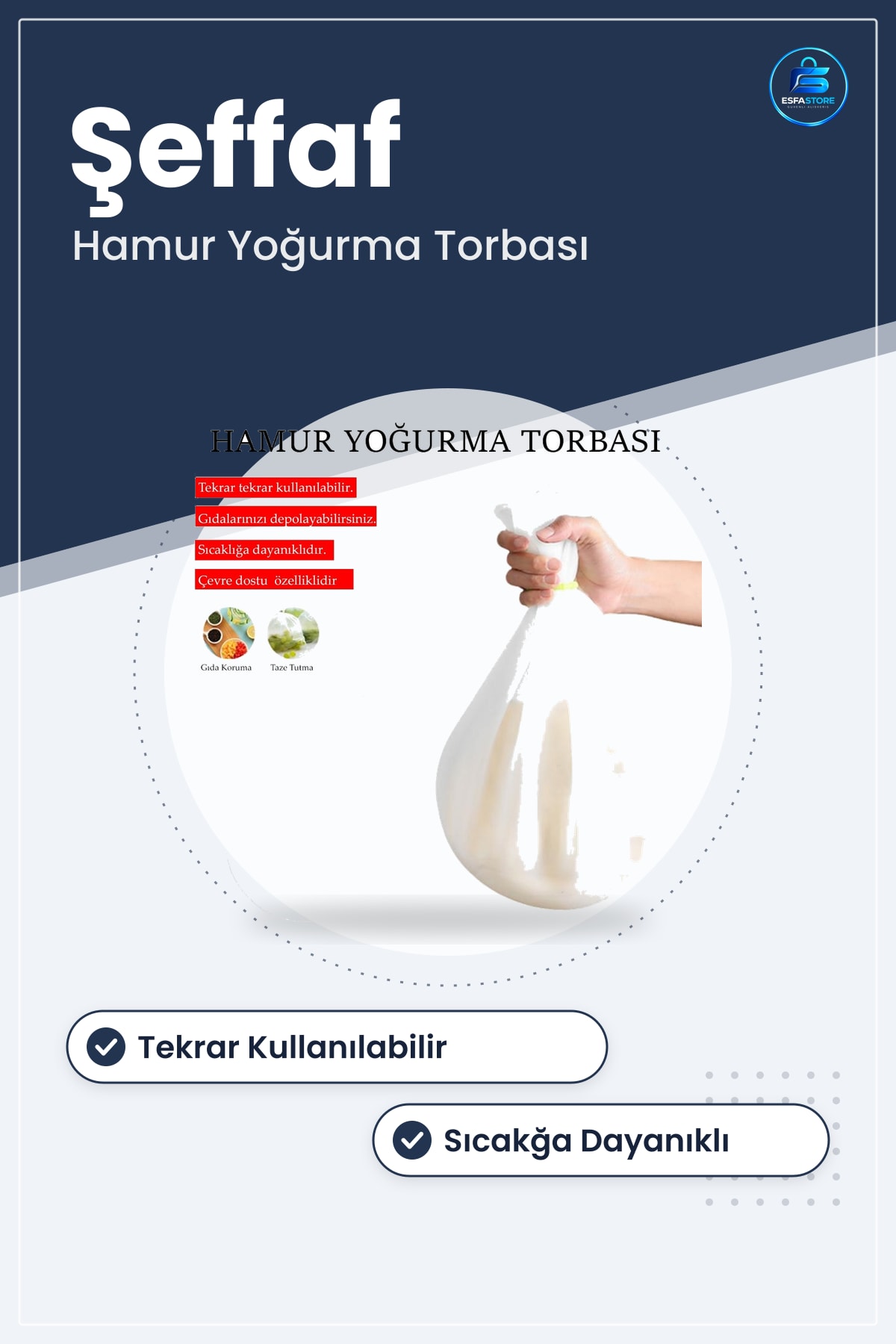 Orta Silikon Hamur Torbası Şeffaf Yoğurma Aleti Ekmek Makarna Mantı Hamuru Pratik Mutfak Kullanımı