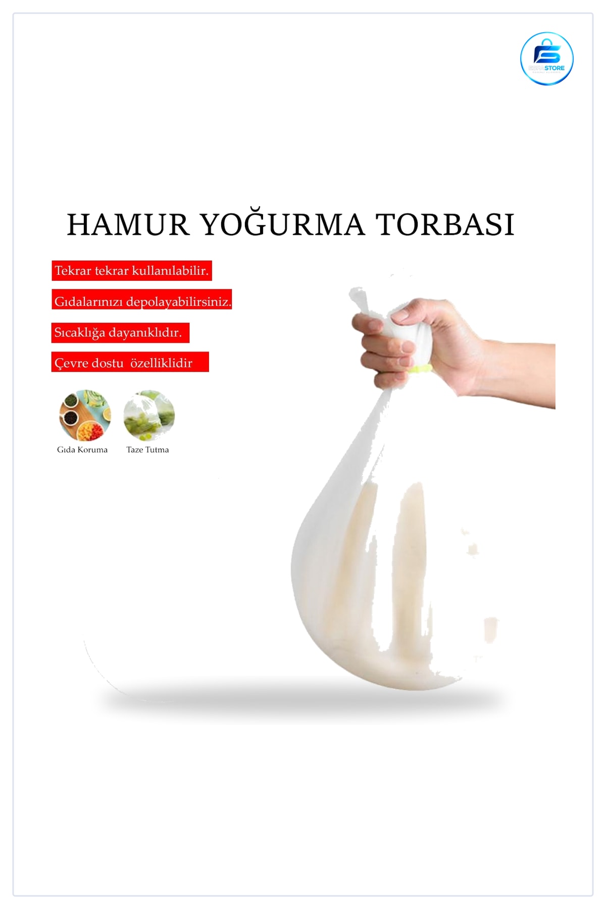 Orta Silikon Hamur Torbası Şeffaf Yoğurma Aleti Ekmek Makarna Mantı Hamuru Pratik Mutfak Kullanımı