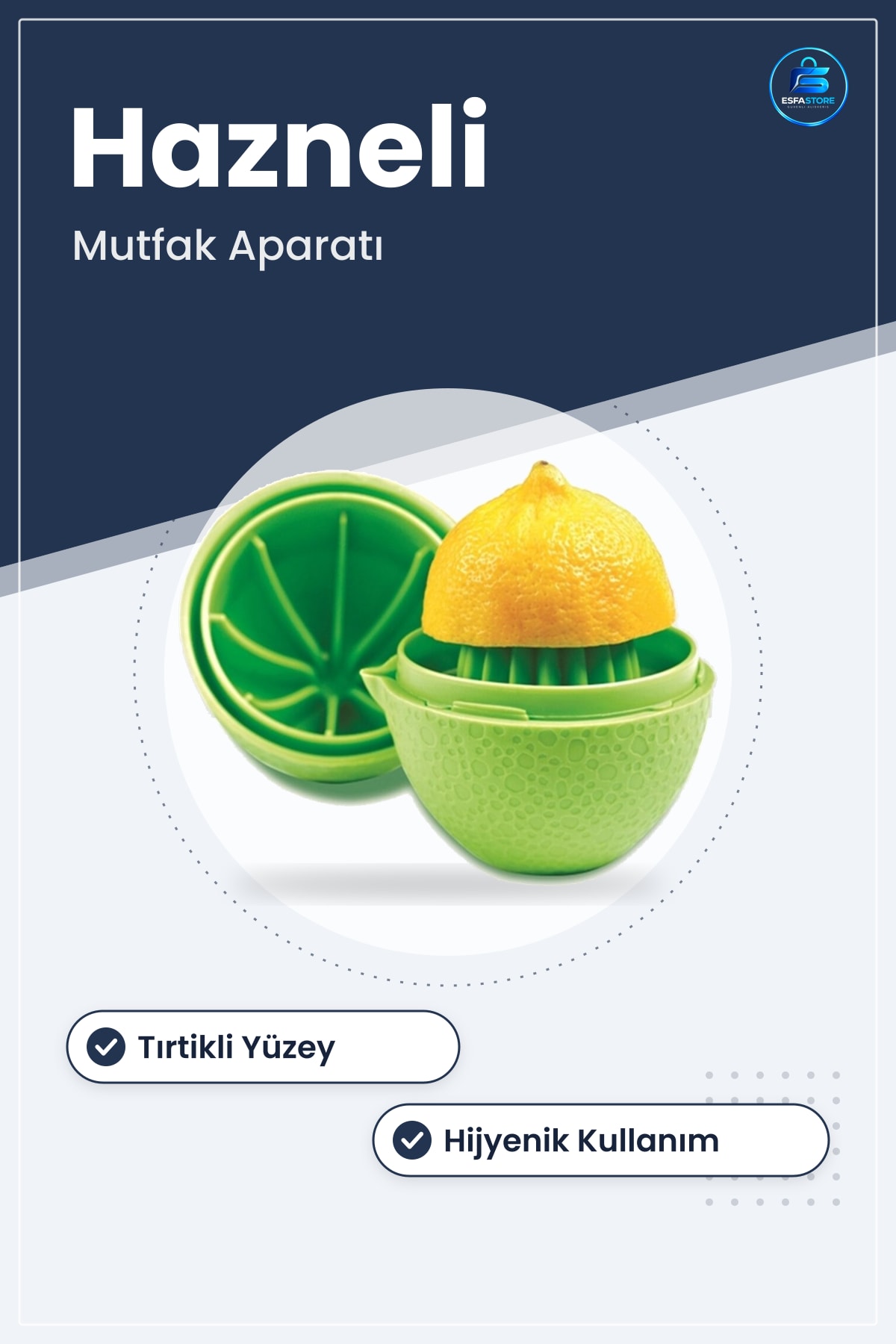 Limon Sıkacığı Hazneli Kapaklı Hijyenik Aparat 10 cm x 7 Tırtıklı Pratik Mutfak Aracı