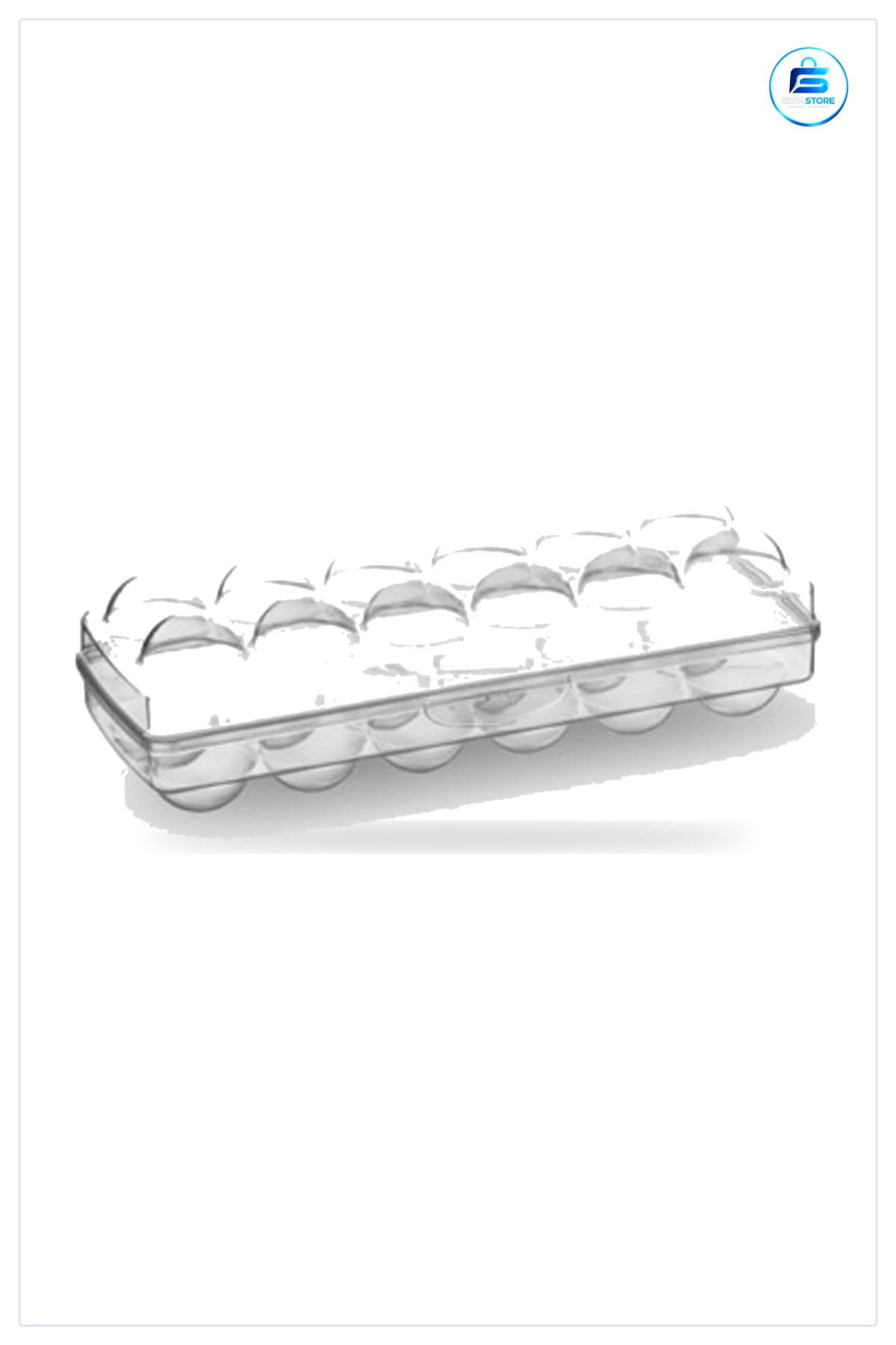 Yumurta Saklama Kabı 12li Şeffaf Kapaklı Kilitli Sert Plastik Buzdolabı Kutusu 27cm x 10,5cm 7cm