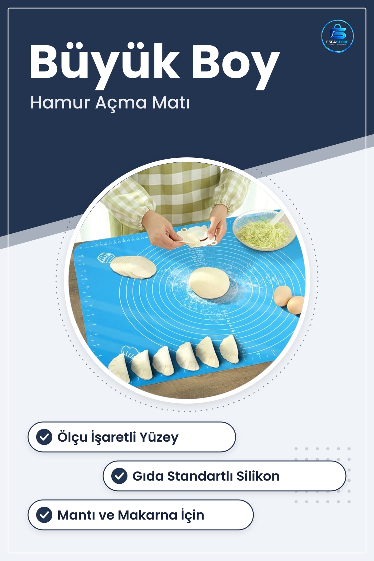 Silikon Hamur Açma Matı Mantı Ekmek Makarna Yoğurma Gıda Standardı Büyük Boy Pratik Kullanışlı