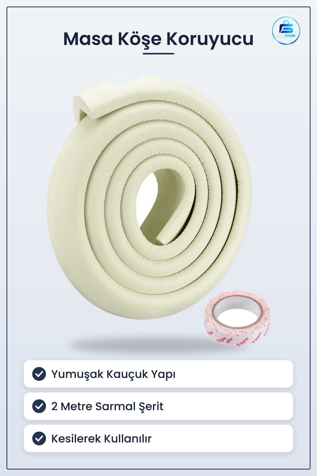 Masa Kenar Koruyucu Şerit Sarmal Bebek Çocuk Güvenlik Köşe Aparatı Yumuşak Kauçuk Kullanışlı