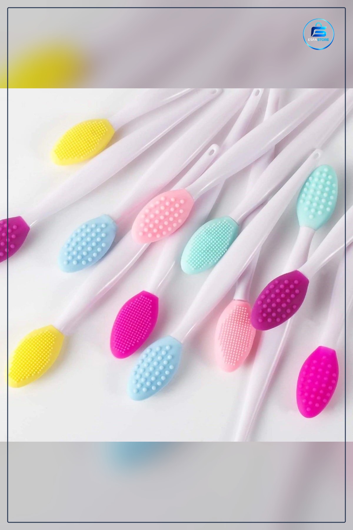 Silikon Dudak Fırçası Peeling Etkili Gözenek Temizleyici Akne Giderici Çift Yönlü Set Pratik Bakım