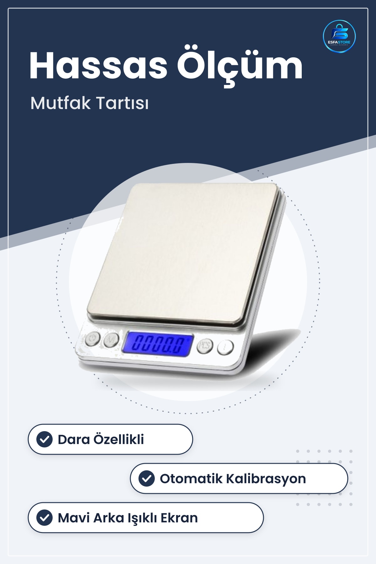 Dijital Mutfak Tartısı Hassas Elektronik Terazi Dara Özellikli Ölçüm Haznesi Kantar Pratik