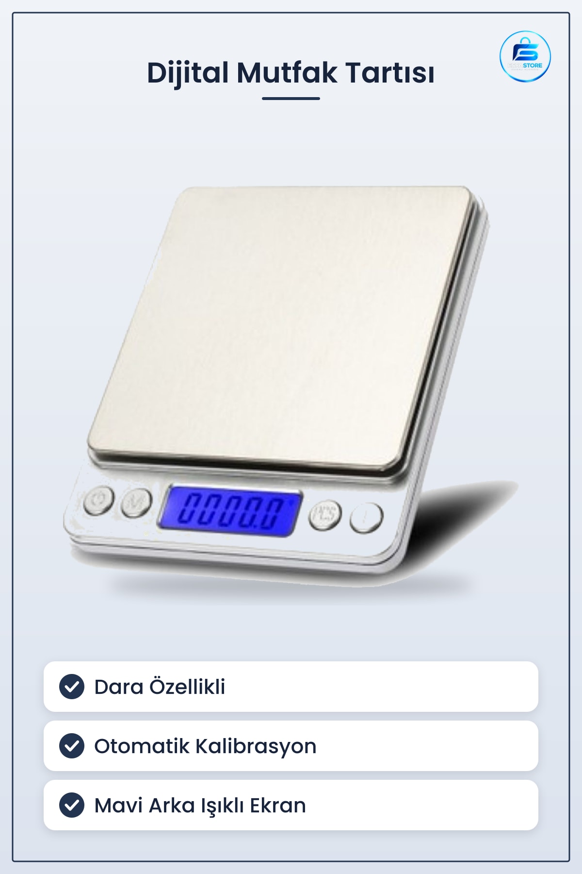 Dijital Mutfak Tartısı Hassas Elektronik Terazi Dara Özellikli Ölçüm Haznesi Kantar Pratik