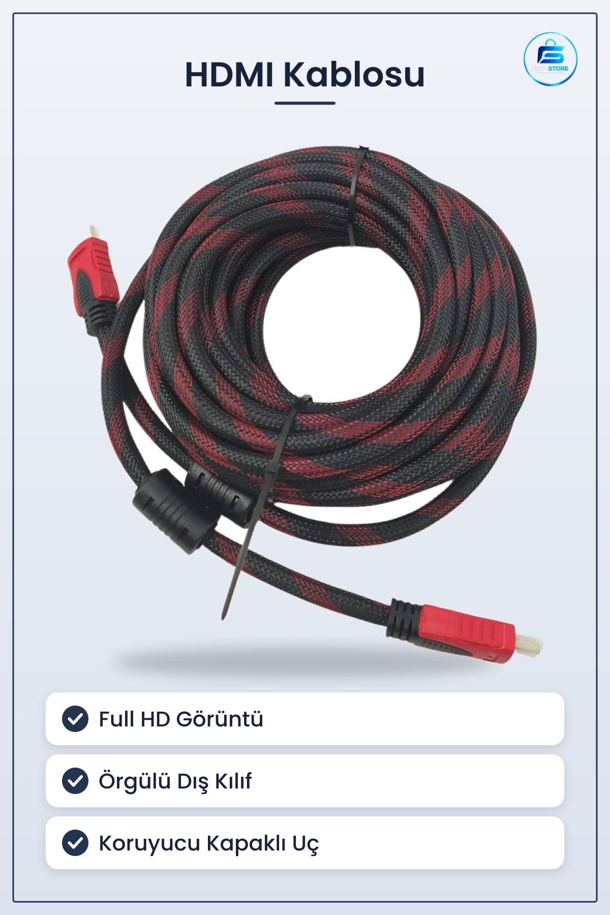 HDMI Kablosu Sırgılı Full HD Görüntü Ses Aktarma HDTV Bilgisayar Uydu Oyun Konsolu Uyumlu Pratik