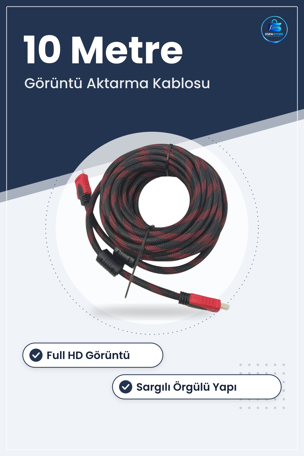 HDMI Kablosu Sargılı Full HD Görüntü Ses Aktarma Bilgisayar Uydu Oyun Konsolu Televizyon Bağlantı