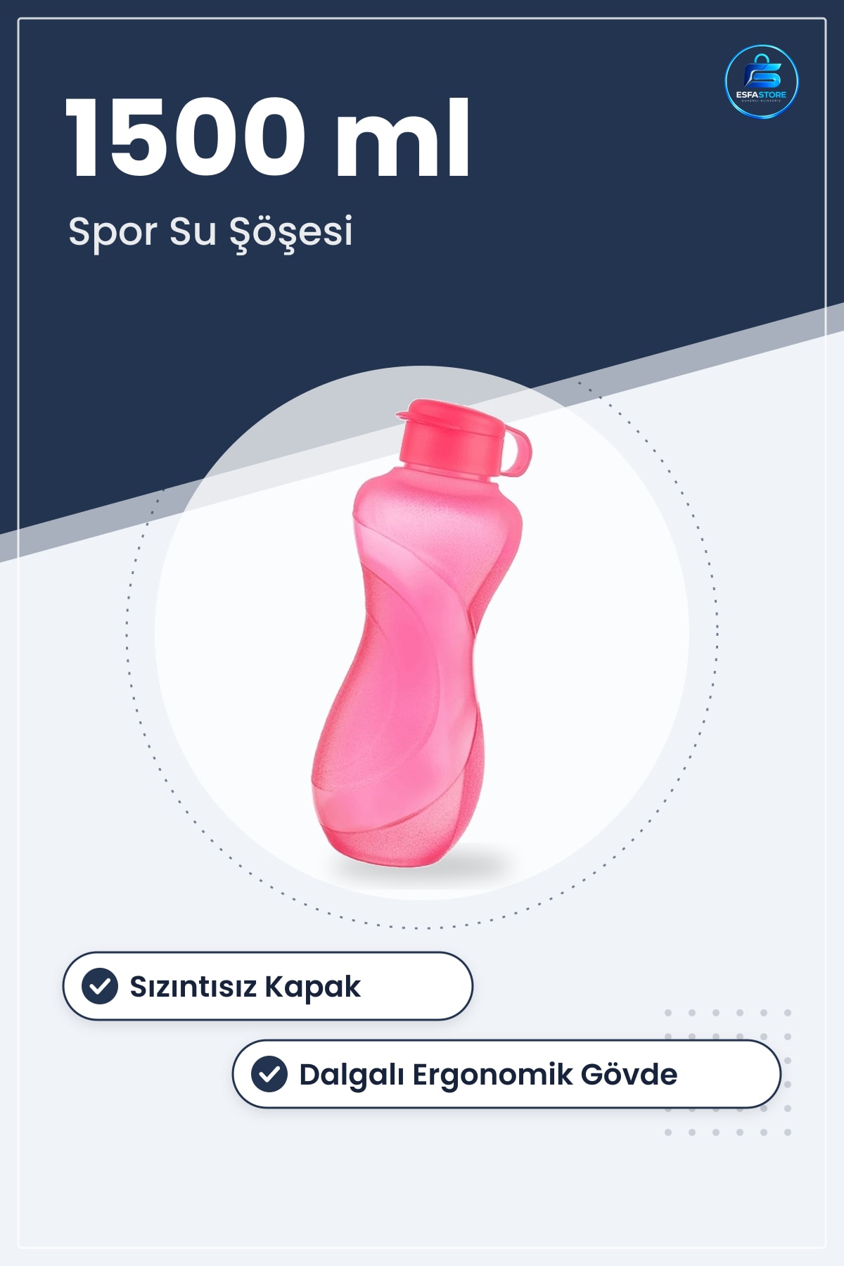 Sporcu Suluk Pratik El Matarası Geniş Kapasiteli Dayanıklı Plastik Sızdırmaz Kapaklı Spor Su Şişesi