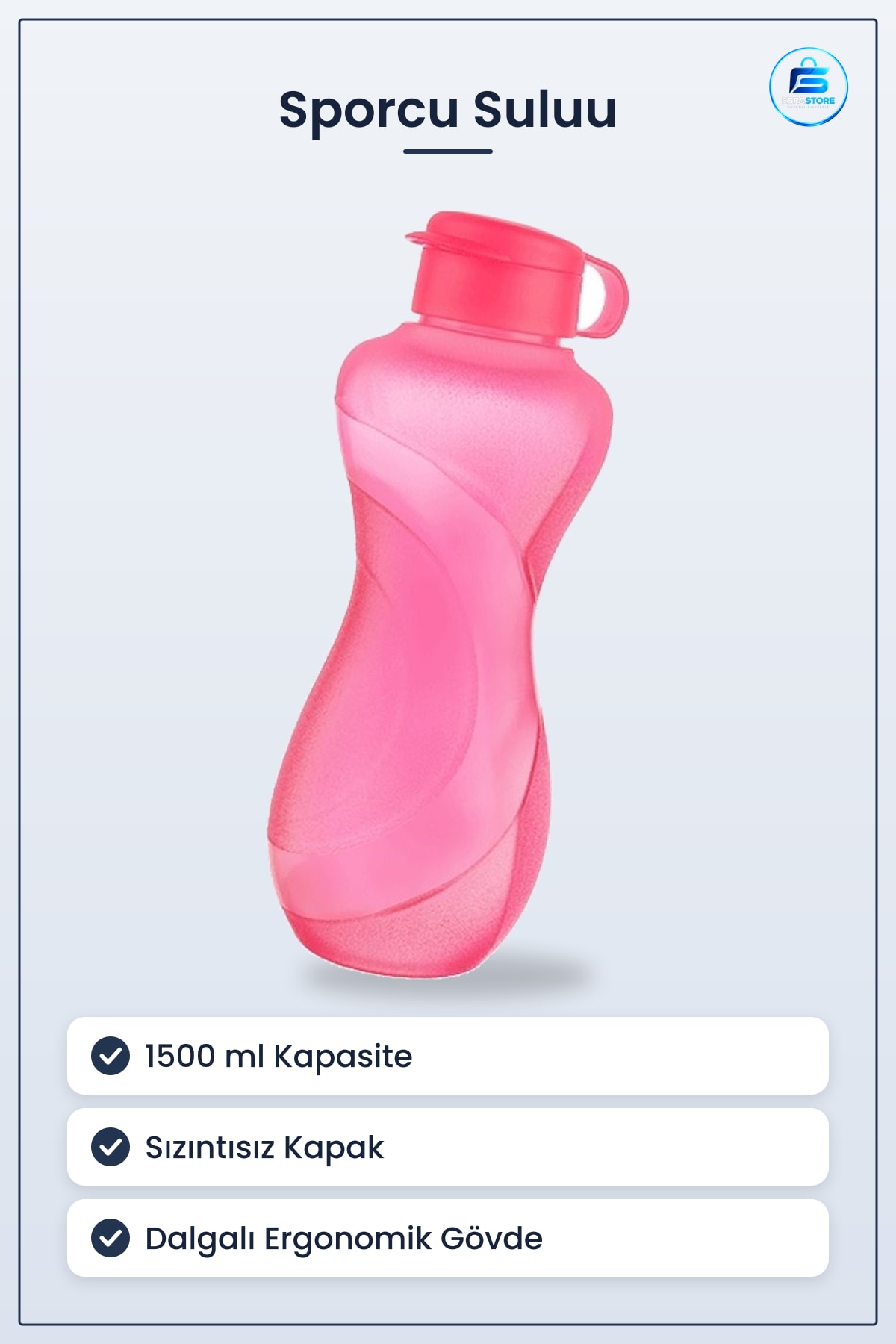 Sporcu Suluk Pratik El Matarası Geniş Kapasiteli Dayanıklı Plastik Sızdırmaz Kapaklı Spor Su Şişesi