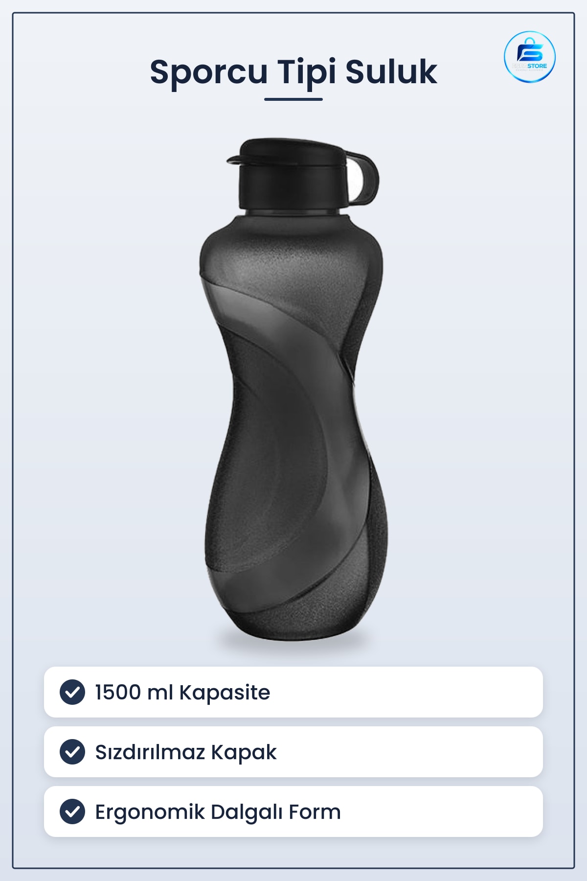 Sporcu Tipi Suluk Pratik El Matarası Dayanıklı Plastik Sızdırmaz Kapaklı Spor Salonu Kullanımı