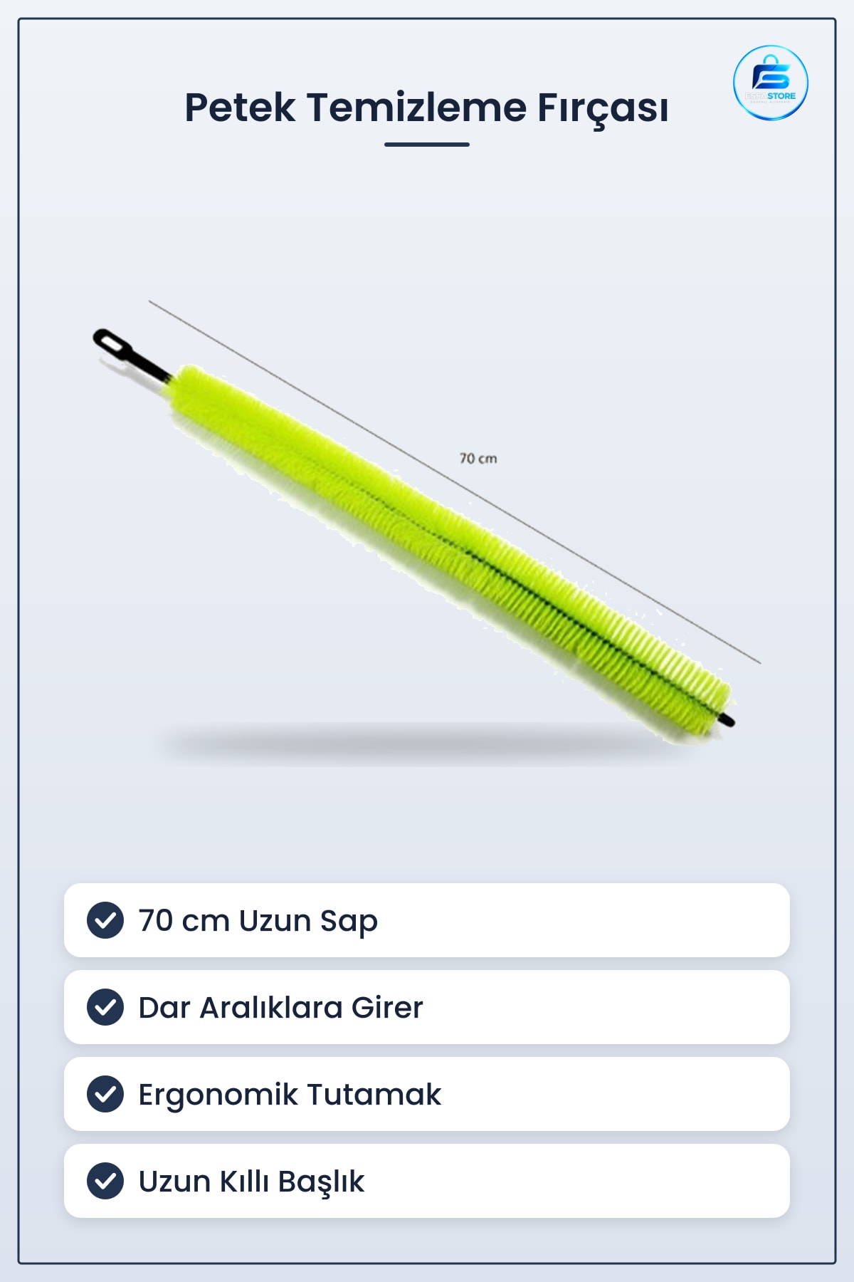 Kalorifer Peteği Temizleme Fırçası Ergonomik Pratik Uzun Saplı Kolay Kullanımlı Temizlik Aleti