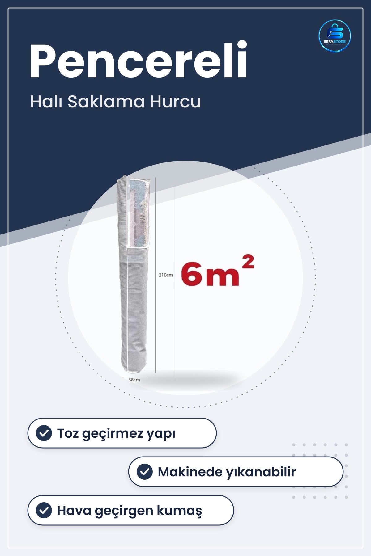 Halı Hurcu Pencereli Toz Geçirmez Sağlam Dayanıklı Hurç Organizer Kullanışlı Pratik Depolama Çözümü
