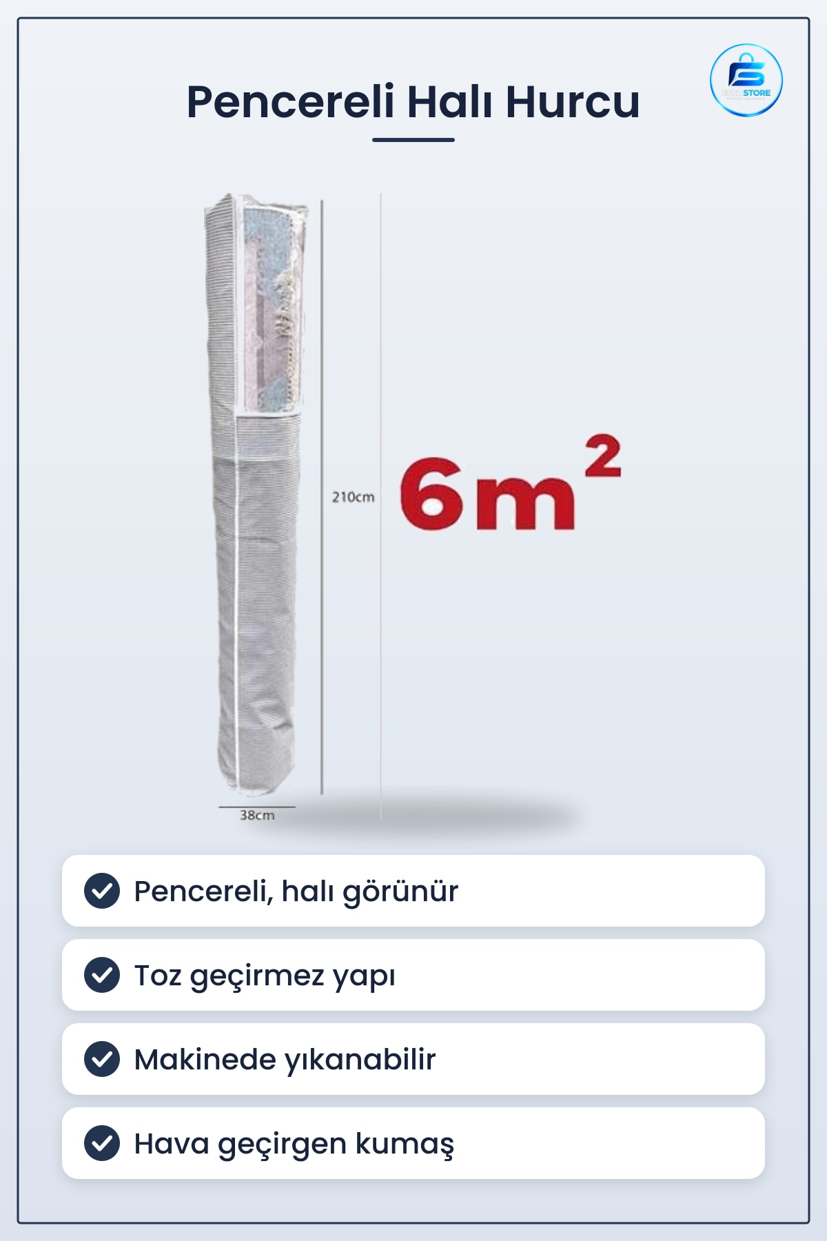 Halı Hurcu Pencereli Toz Geçirmez Sağlam Dayanıklı Hurç Organizer Kullanışlı Pratik Depolama Çözümü