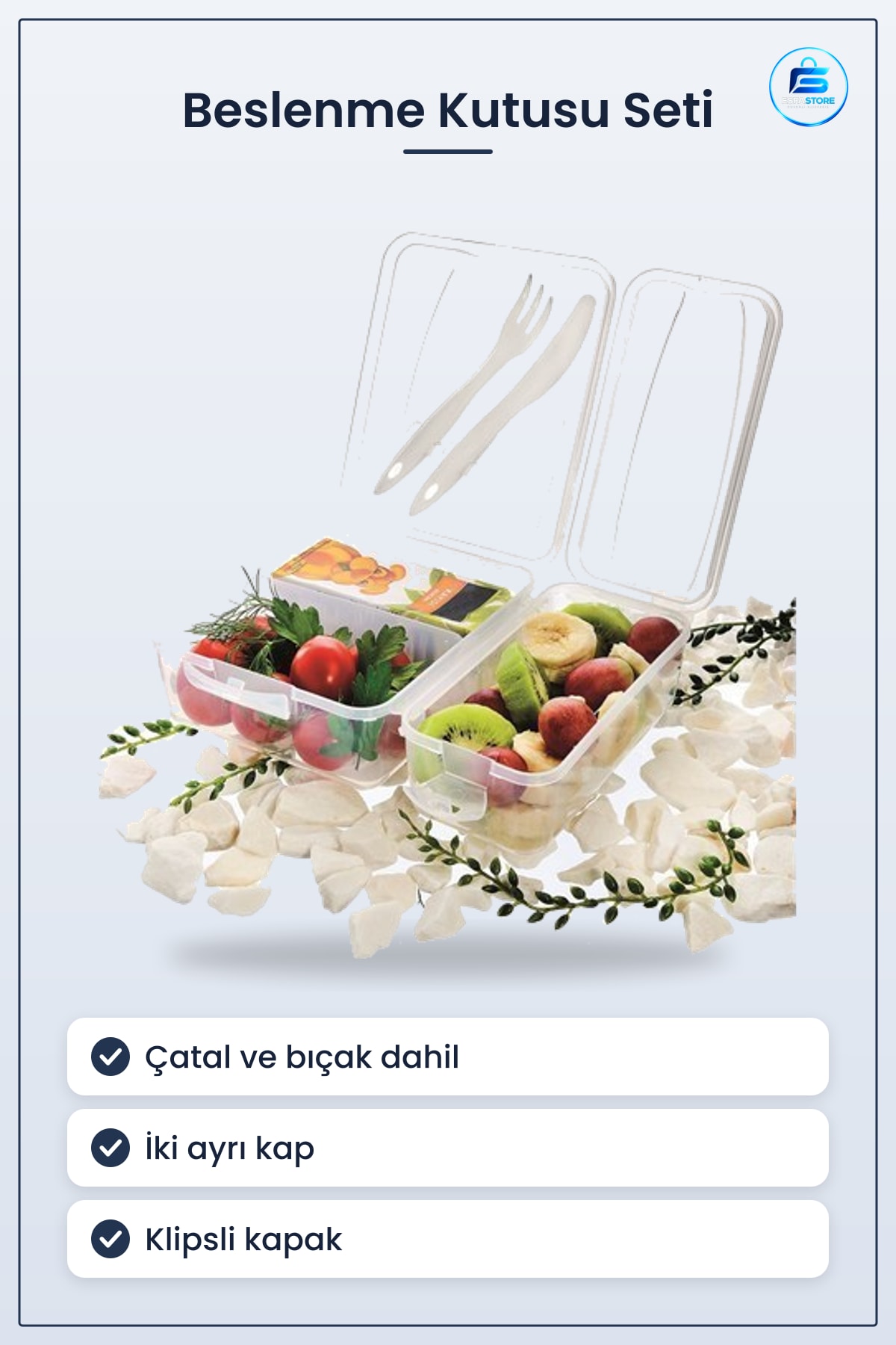 Takeaway Ergonomik Asorti Çatal Bıçaklı Pratik Yoğurt Saklama Kabı Öğle Beslenme Kutusu Kullanışlı