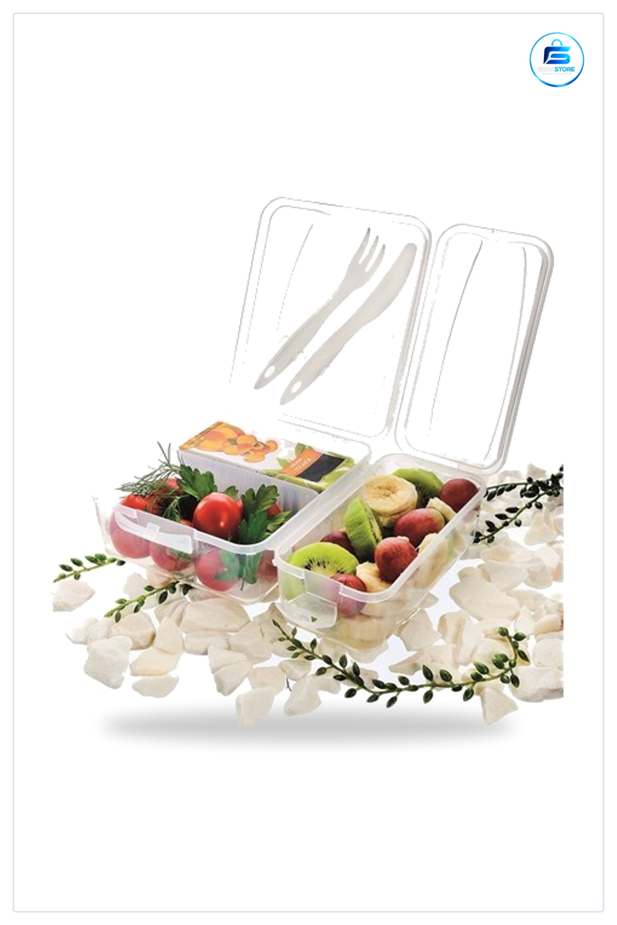 Takeaway Ergonomik Asorti Çatal Bıçaklı Pratik Yoğurt Saklama Kabı Öğle Beslenme Kutusu Kullanışlı