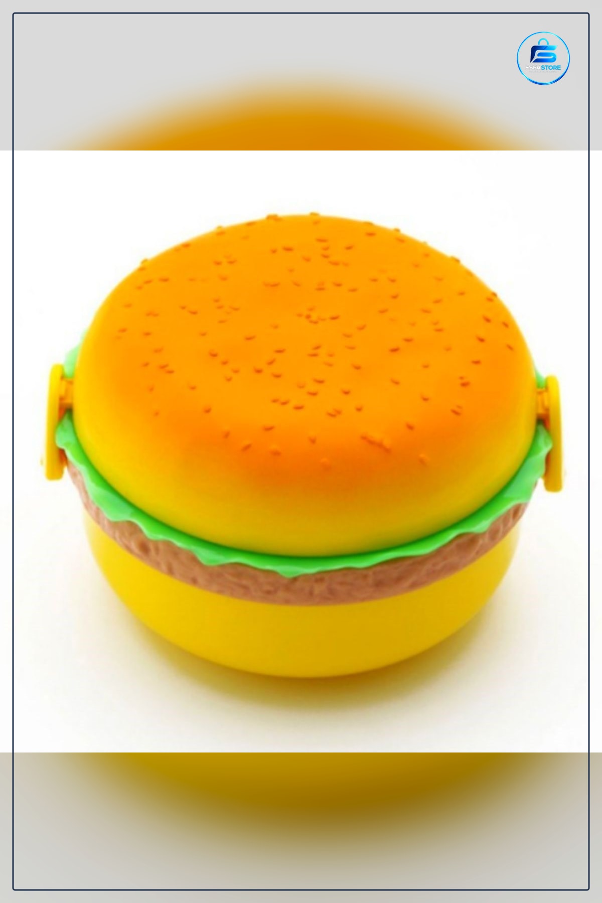 Hamburger Şekilli Beslenme Saklama Kabı 13x9x13 cm Çatal Bıçaklı Kilitlenebilir Yiyecek Kutusu