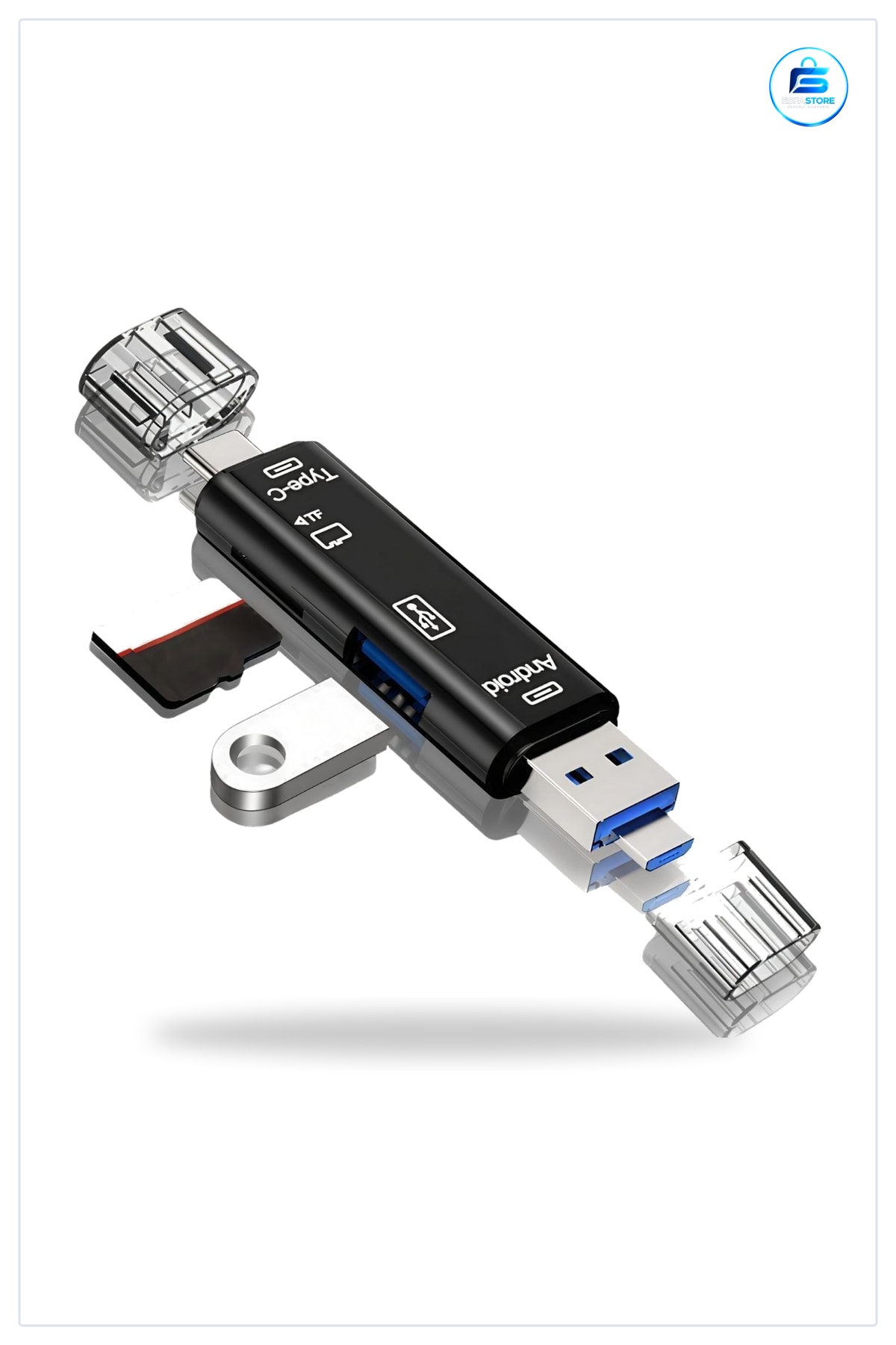 Micro SD Kart Okuyucu Çok Fonksiyonlu OTG Çevirici Type-C USB Girişli Telefon Tablet Bilgisayar