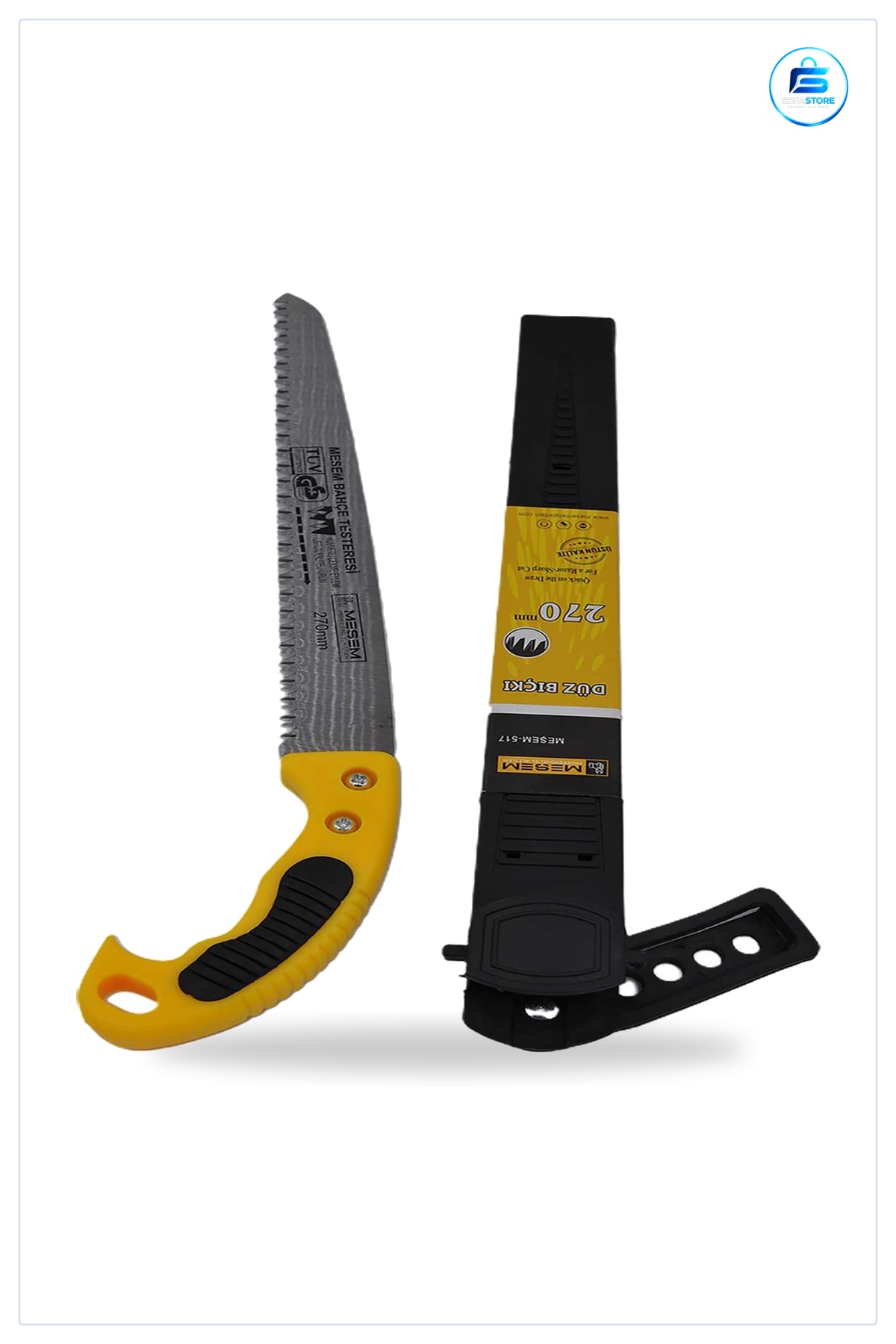 Bahçe Budama Testeresi 270 mm Düz Bıçaklı Kılıflı Bıçkı Dal Kesme Aleti Pratik Kullanım